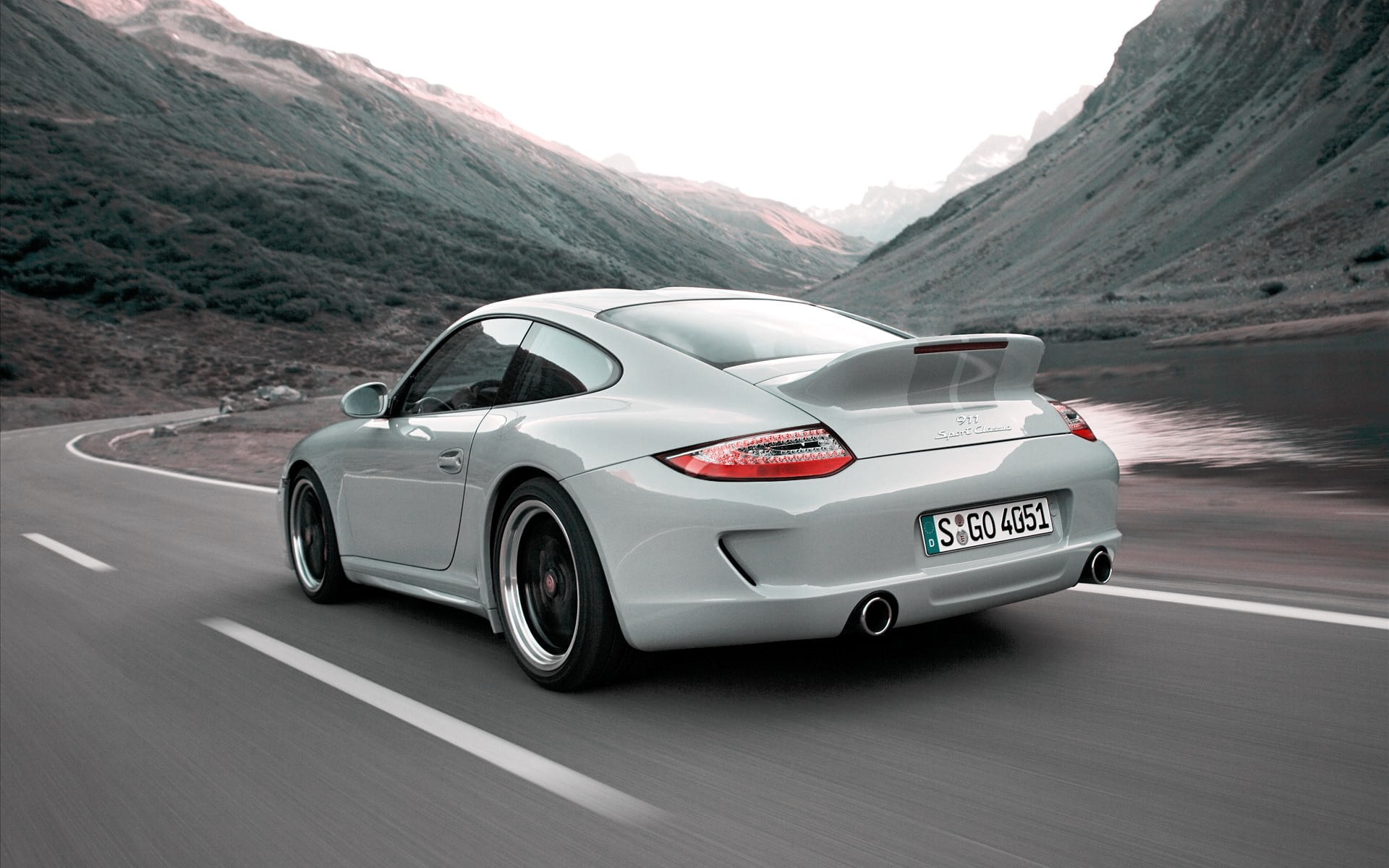 sky, Porsche 997, speed, transportation, motor vehicle, white, car, coupe, outdoors, land vehicle, mode of transportation, sports car, non-urban scene, HD Wallpaper
