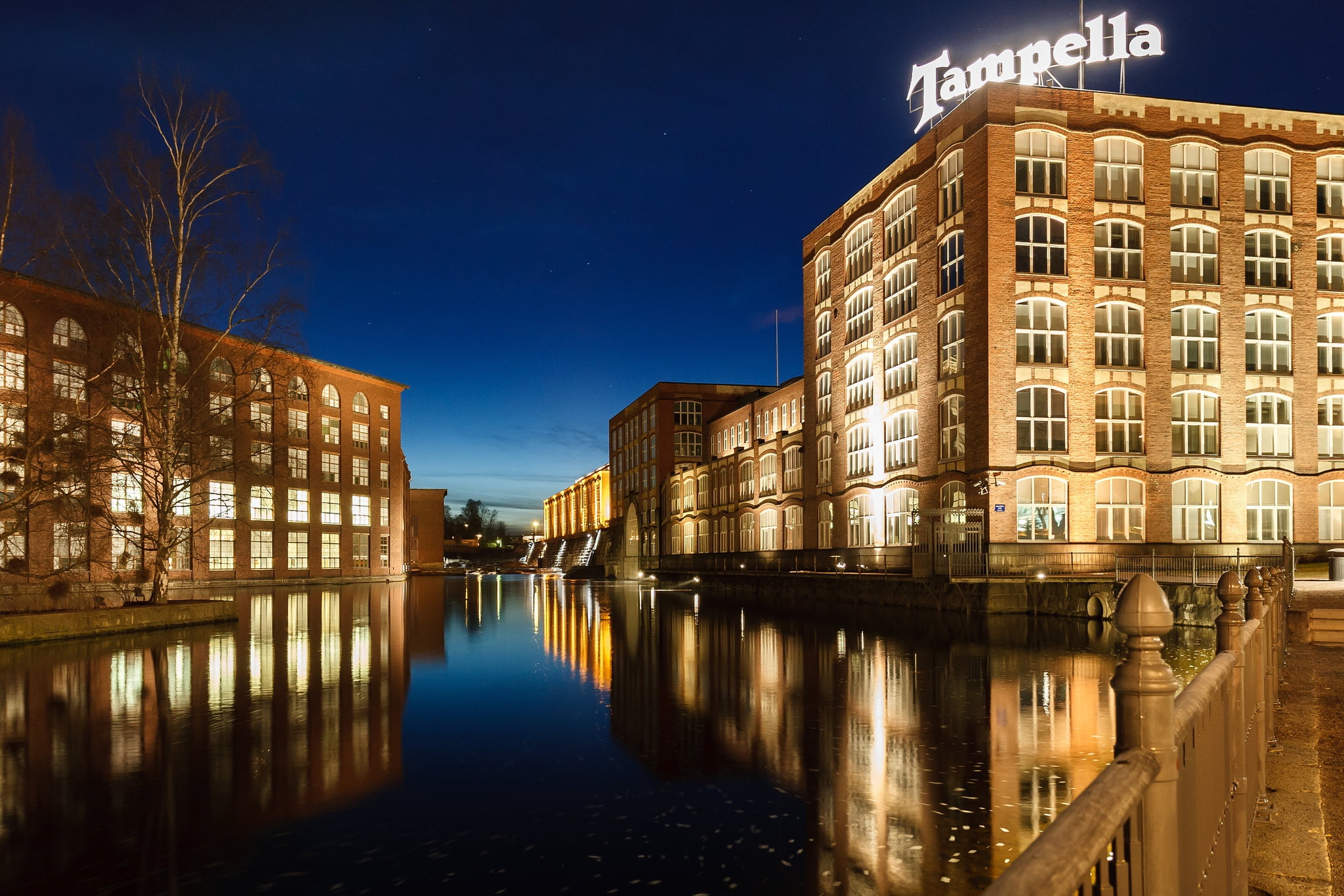Finland, the evening, 1080P, lights, Tampere, HD Wallpaper