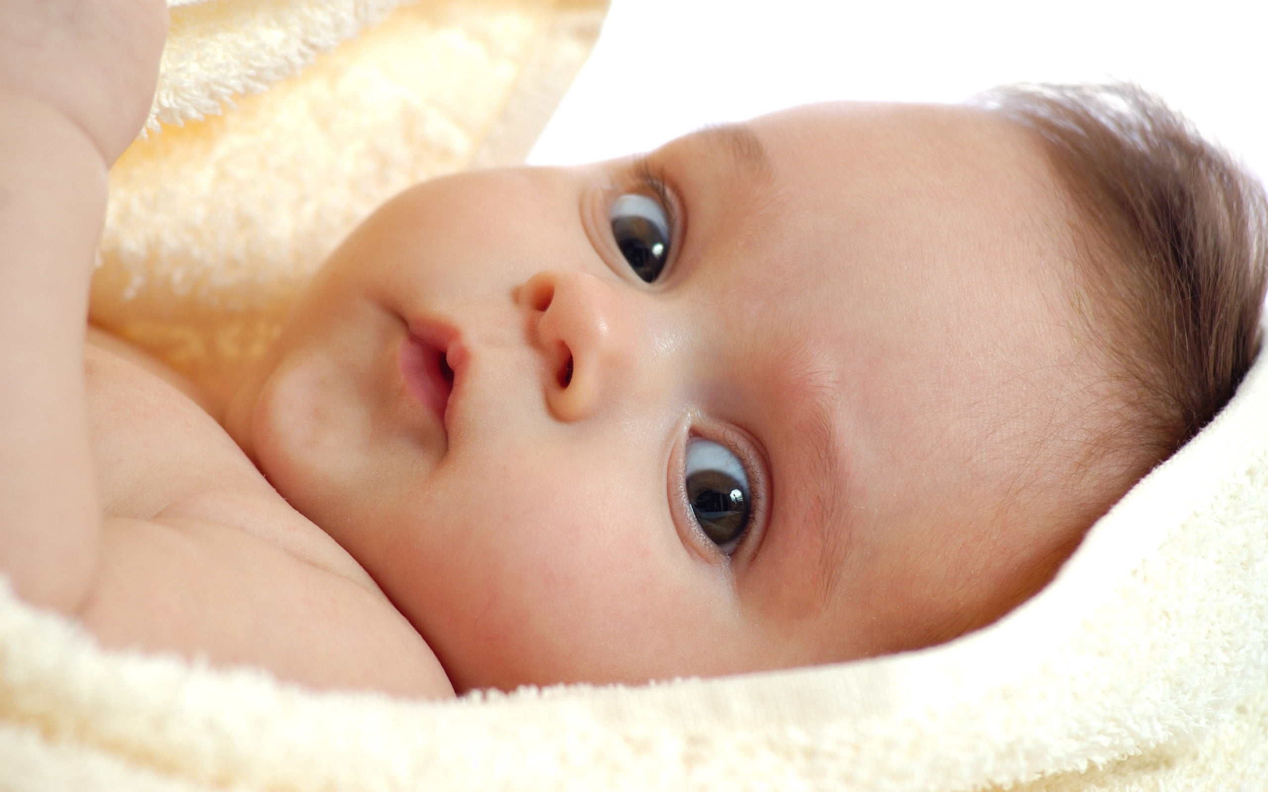 human Face, newborn, cute, innocence, lifestyle, boys, beauty, caucasian Ethnicity, surprise, portrait, yellow, babies And Children, small, lying Down, HD Wallpaper
