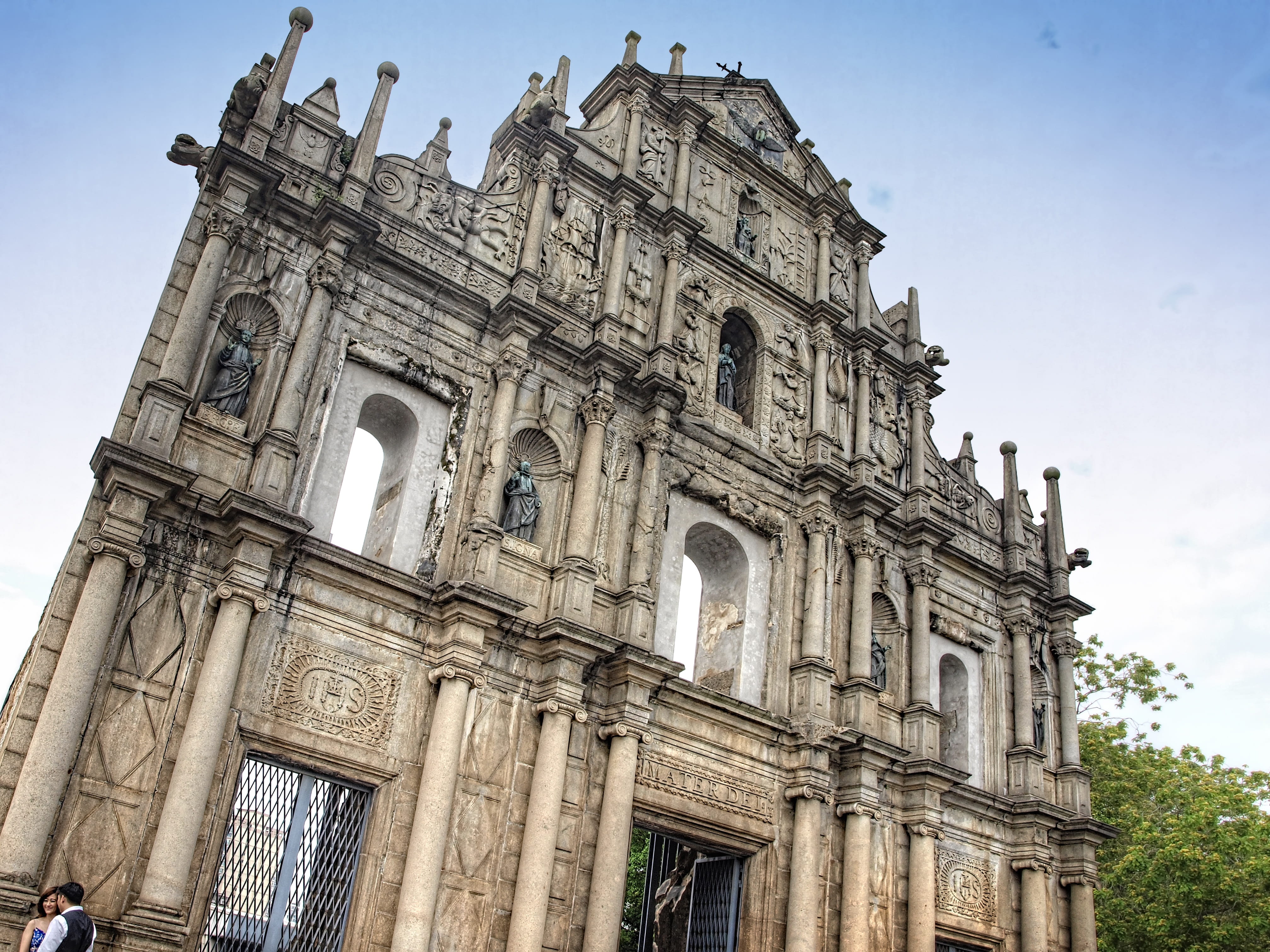 archaeology, outdoors, the past, macao, day, brown, old ruin, ancient civilization, macau, travel, ornate, stoned, travel destinations, church, architectural column, HD Wallpaper