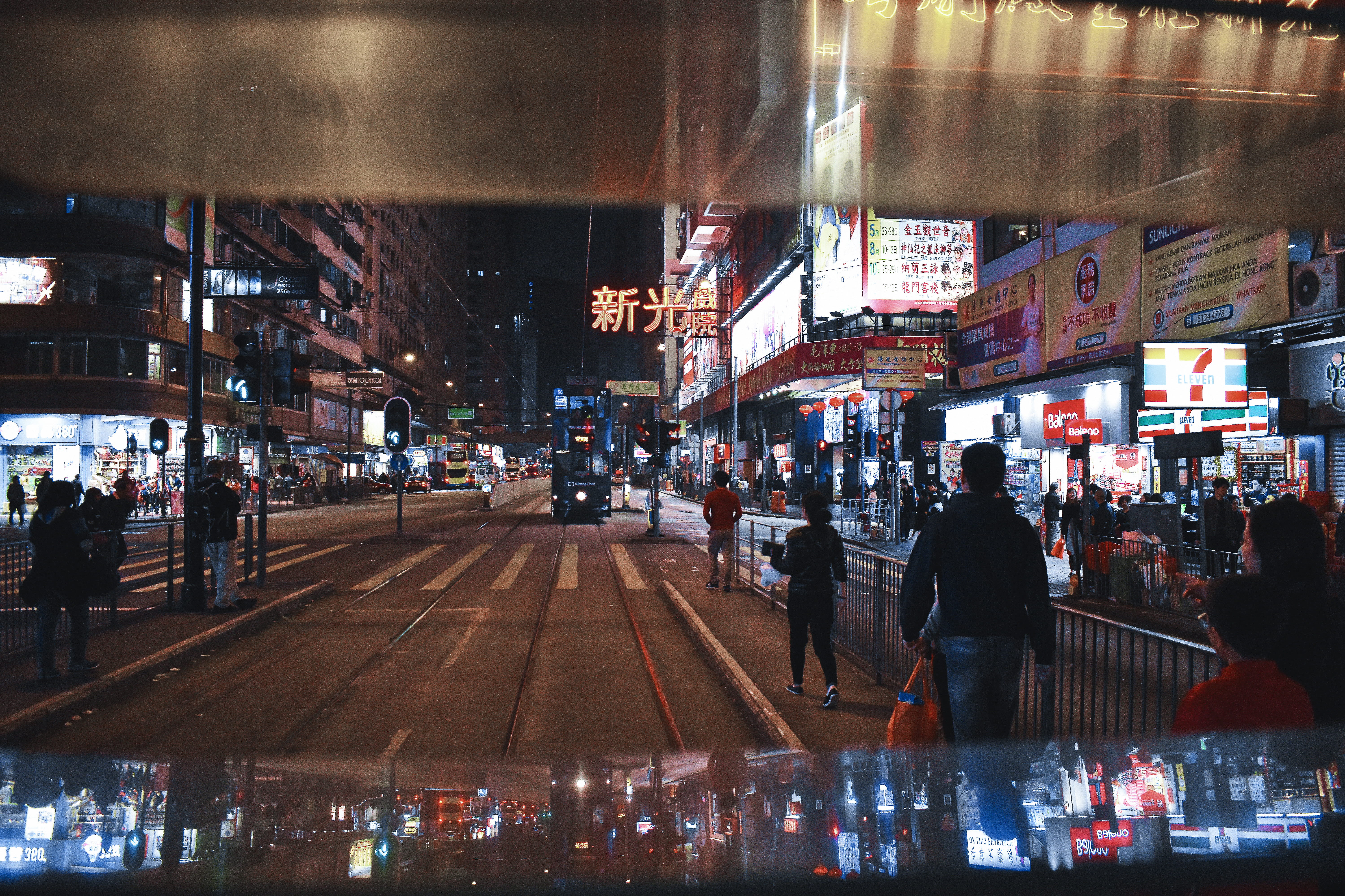 hong kong, building exterior, mode of transportation, crowd, large group of people, 5K, illuminated, city life, street, real people, city, adult, group of people, HD Wallpaper