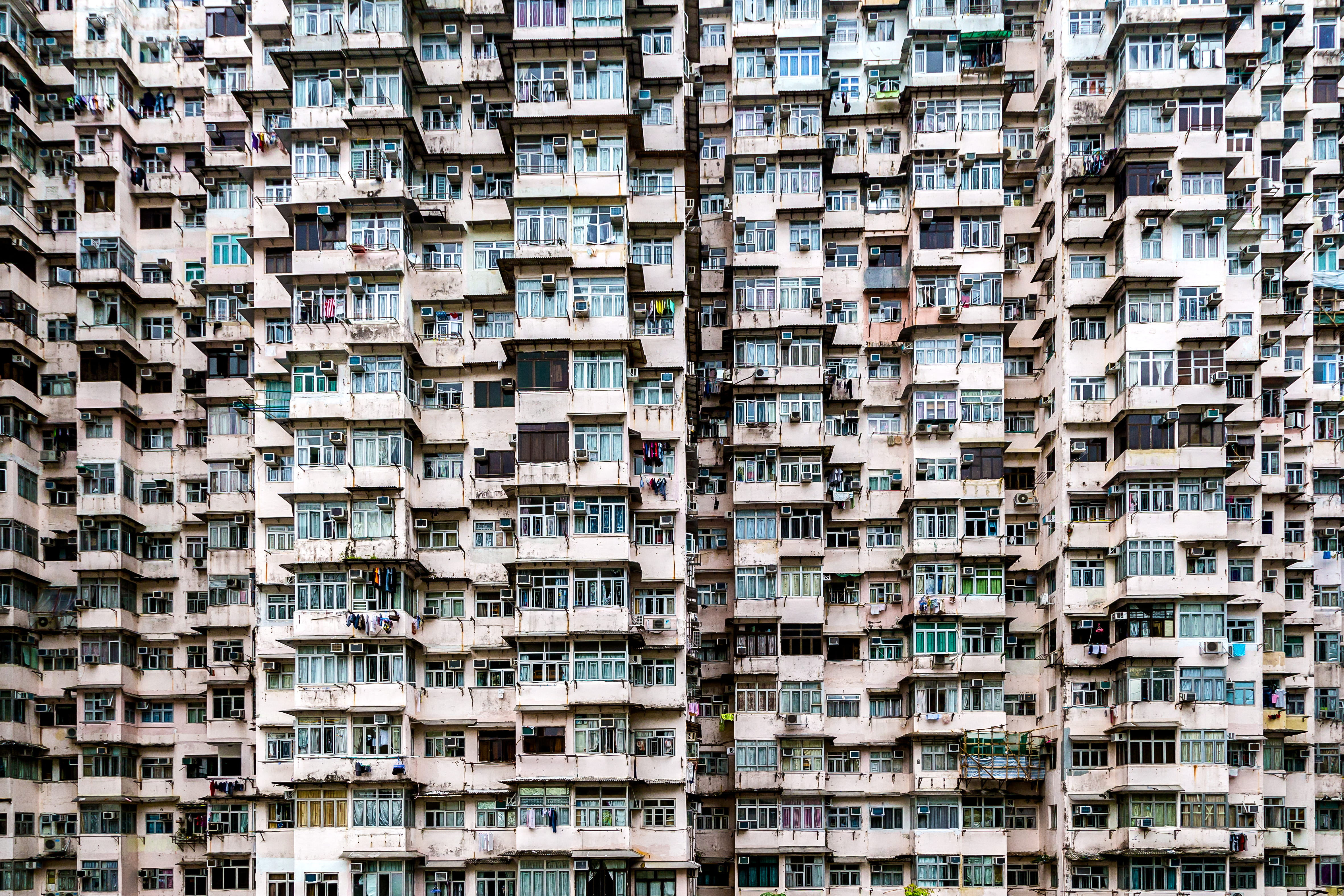 backgrounds, brown, technology, outdoors, black, day, full frame, grunge, high, window, rise, 4K, quarry, hong kong, housing, urban, star, no people, bay, HD Wallpaper