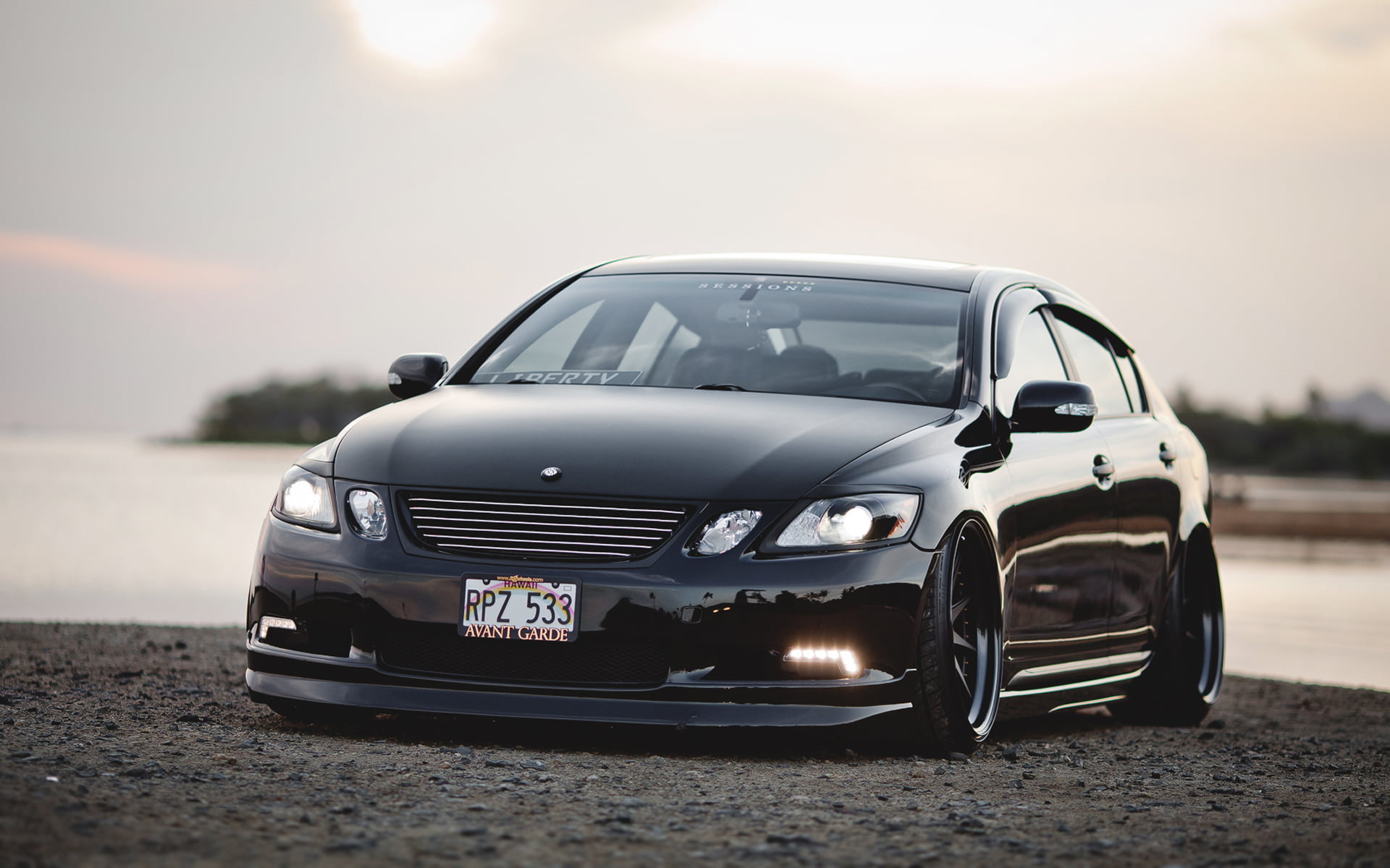 sunlight, wheel, stationary, transportation, Lexus GS 350, compact Car, speed, Lexus, mode of transportation, engine, sky, street, dirt Road, 1080P, no People, HD Wallpaper