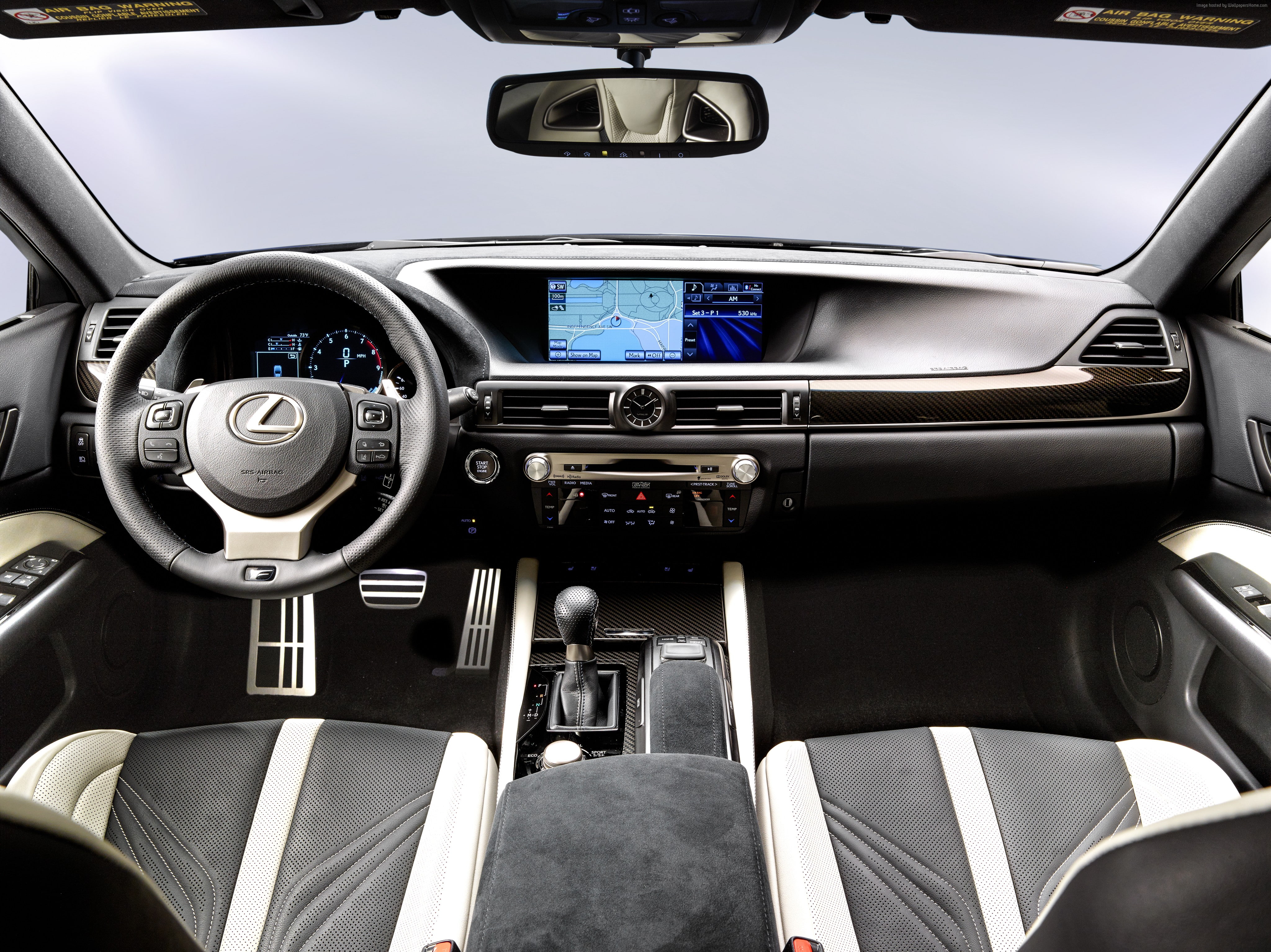 Lexus GS F, test drive, supercar, 4K, luxury cars, interior, HD Wallpaper
