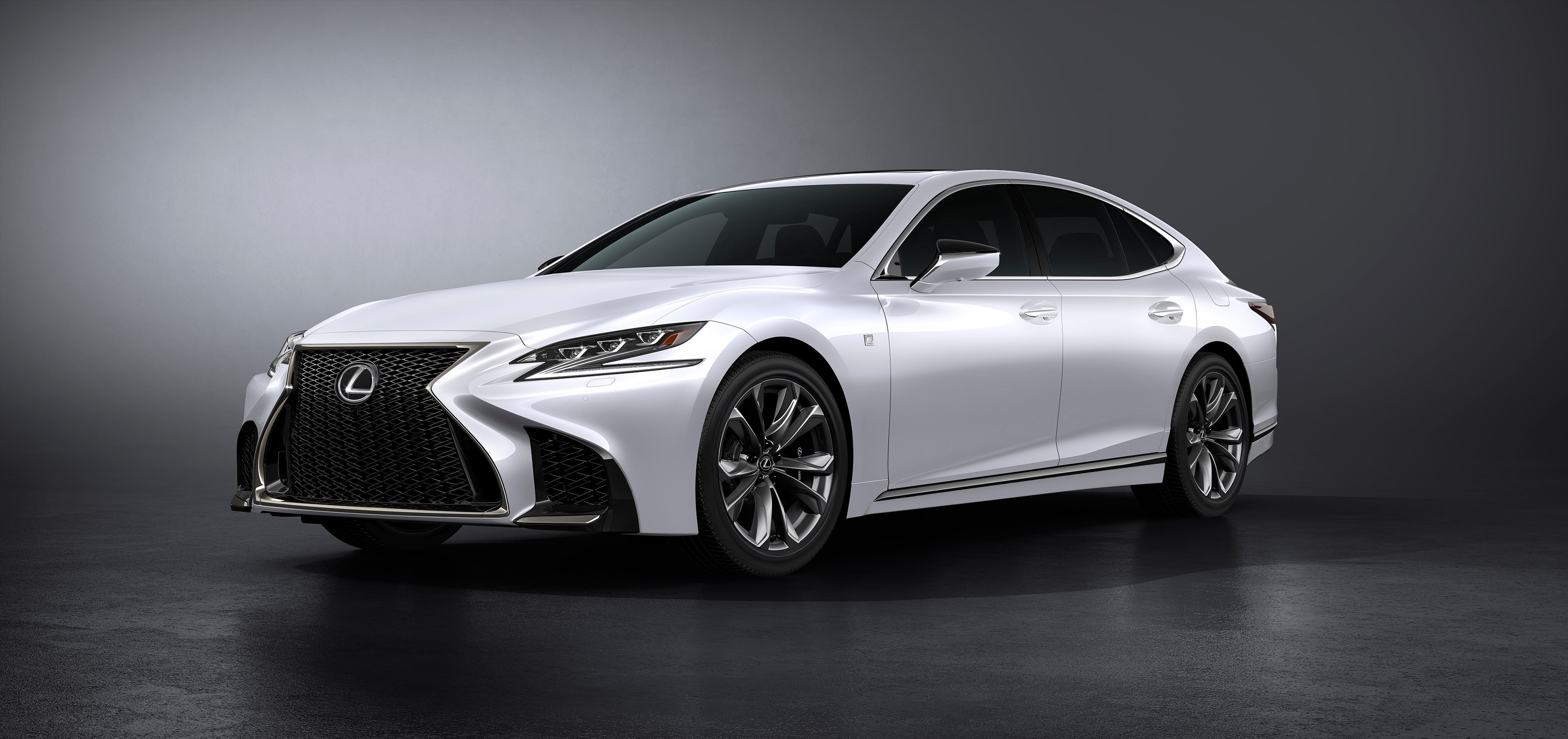 2K, mode of transportation, sports car, indoors, retro styled, Lexus LS 500 F Sport, wealth, no people, car, wheel, metal, 2017, clean, silver colored, HD Wallpaper