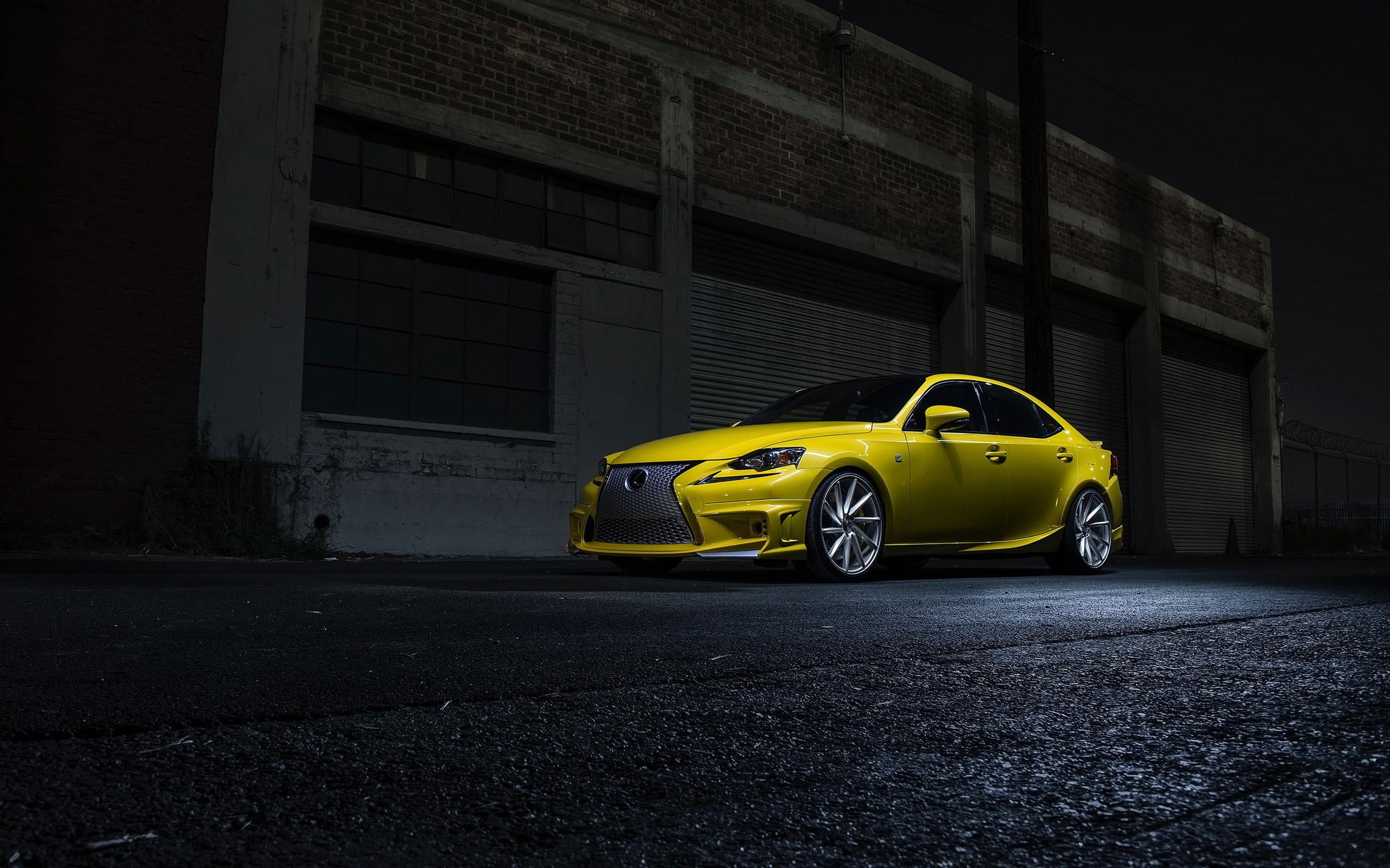 yellow, f, 2K, wheels, lexus, sport, 2014, vossen, sedan, cars, HD Wallpaper