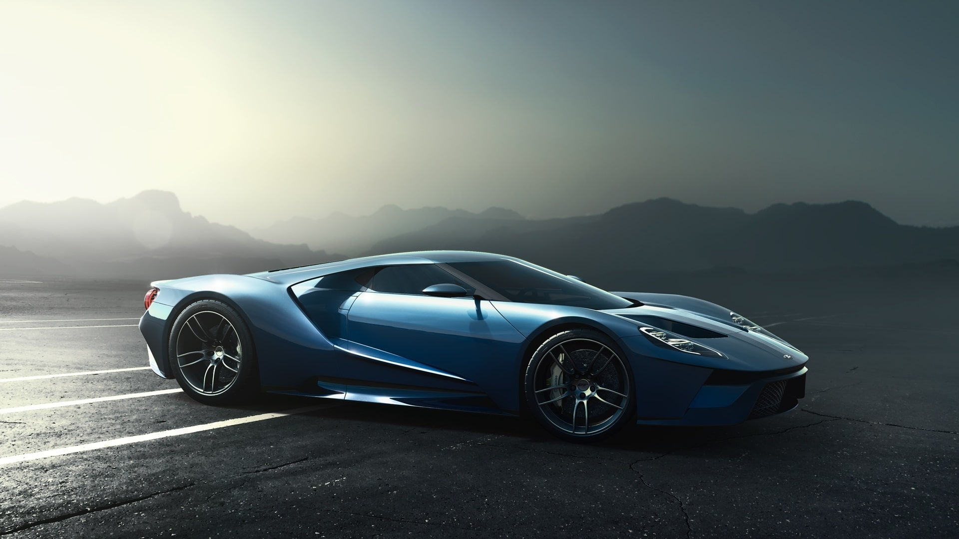 coupe, blue, GT, sports, Ford, 2017, Supercar, 1080P, HD Wallpaper