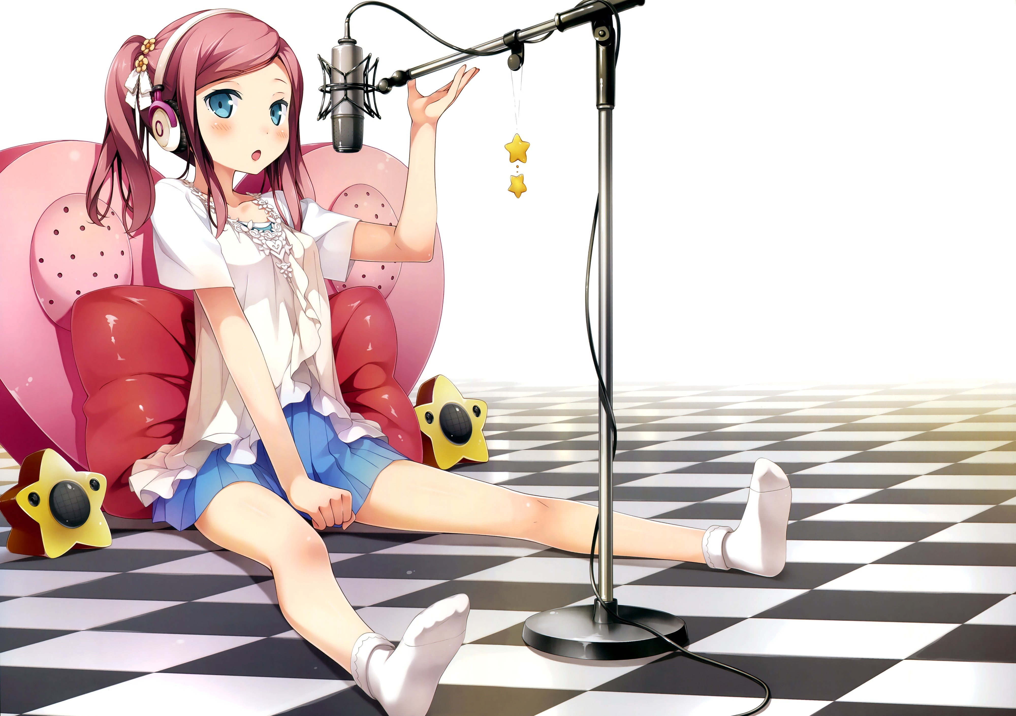 beautiful woman, young adult, lifestyles, full length, females, microphone, real people, beauty, Chiyoda Momoka, shoe, one person, sitting, high heels, HD Wallpaper