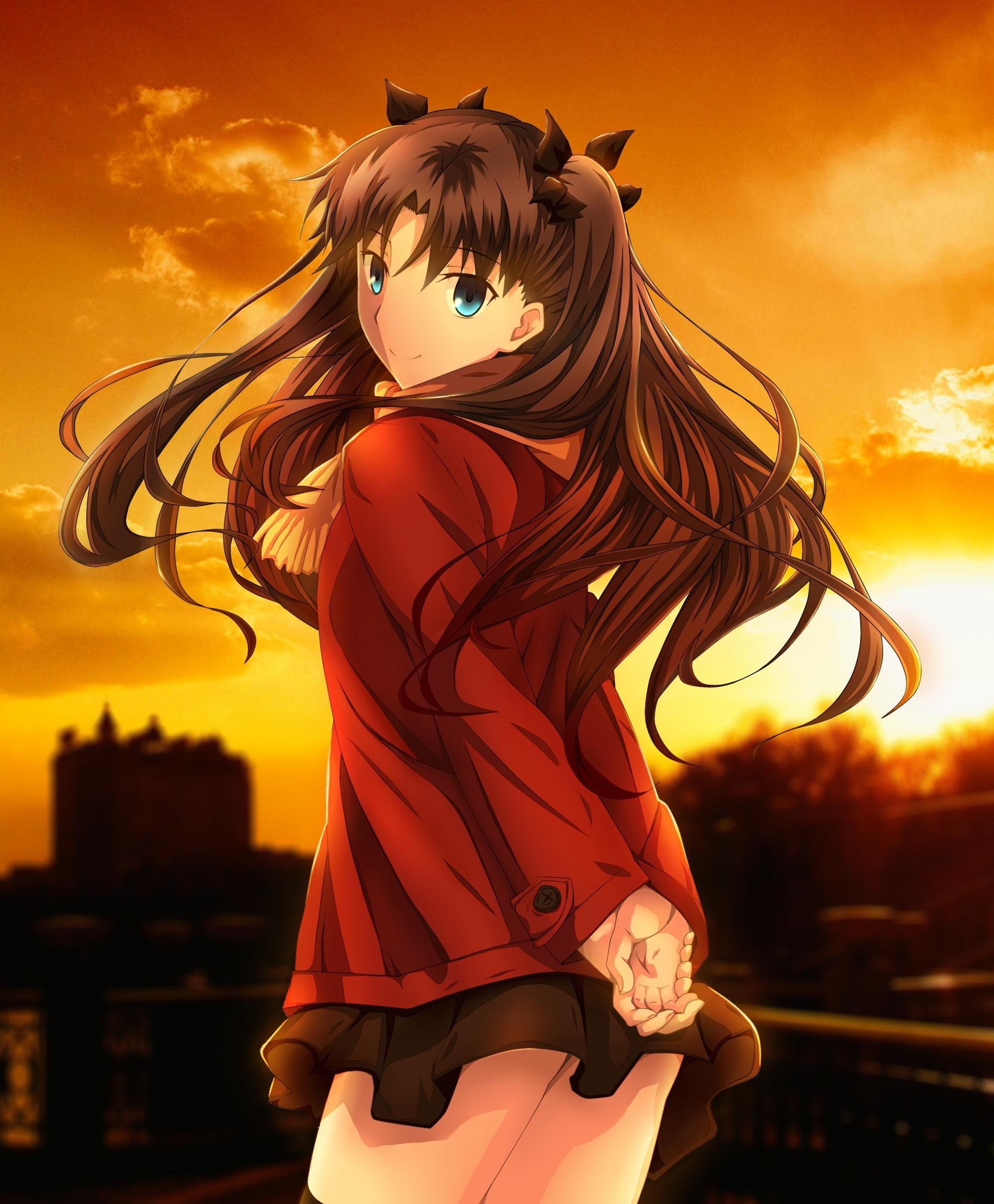 1080P, Tohsaka Rin, anime, Fate Series, FateStay Night: Unlimited Blade Works, Phone HD Wallpaper