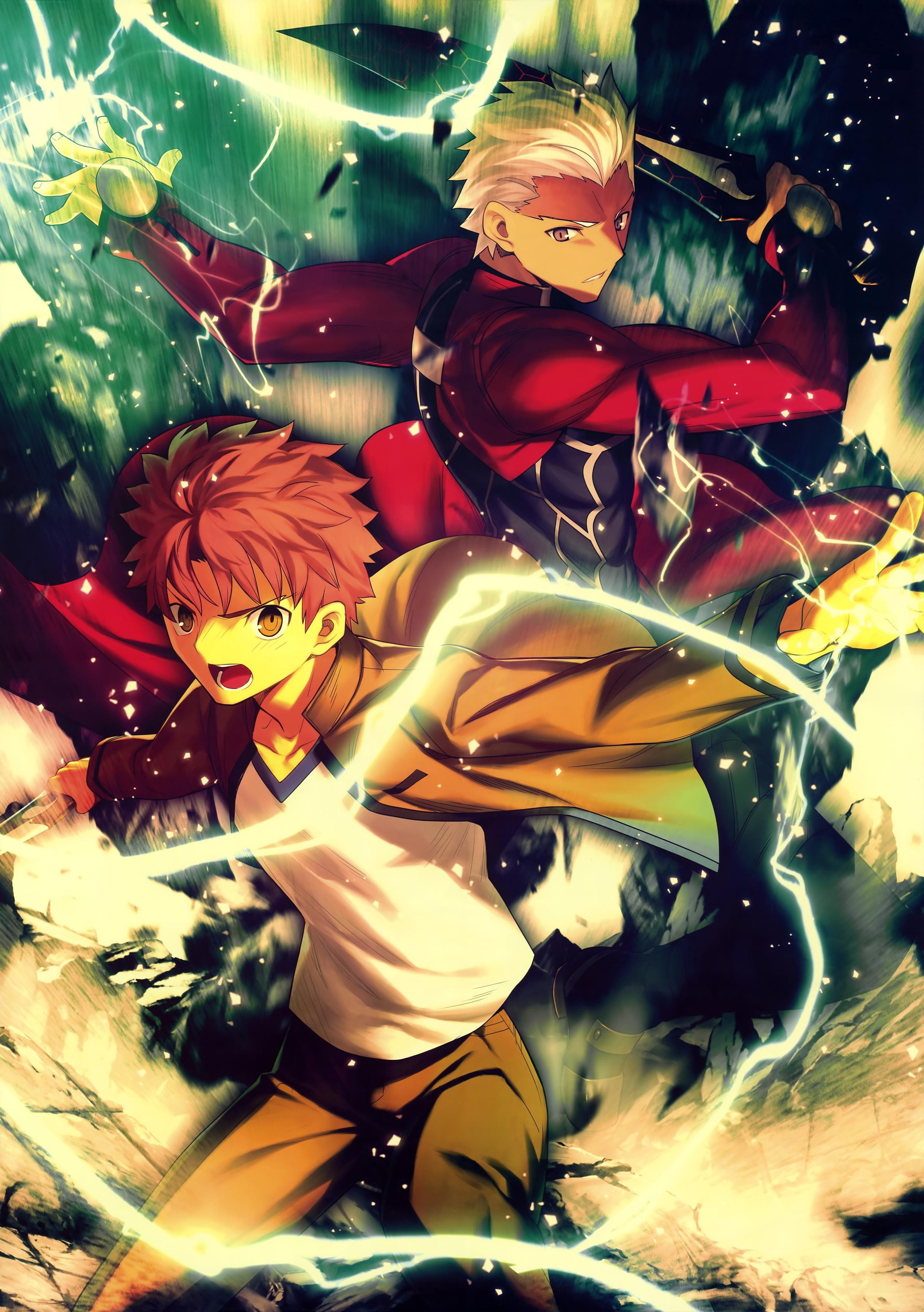 Fate Series, 2K, Shirou Emiya, anime, FateStay Night: Unlimited Blade Works, Archer (FateStay Night), Phone HD Wallpaper