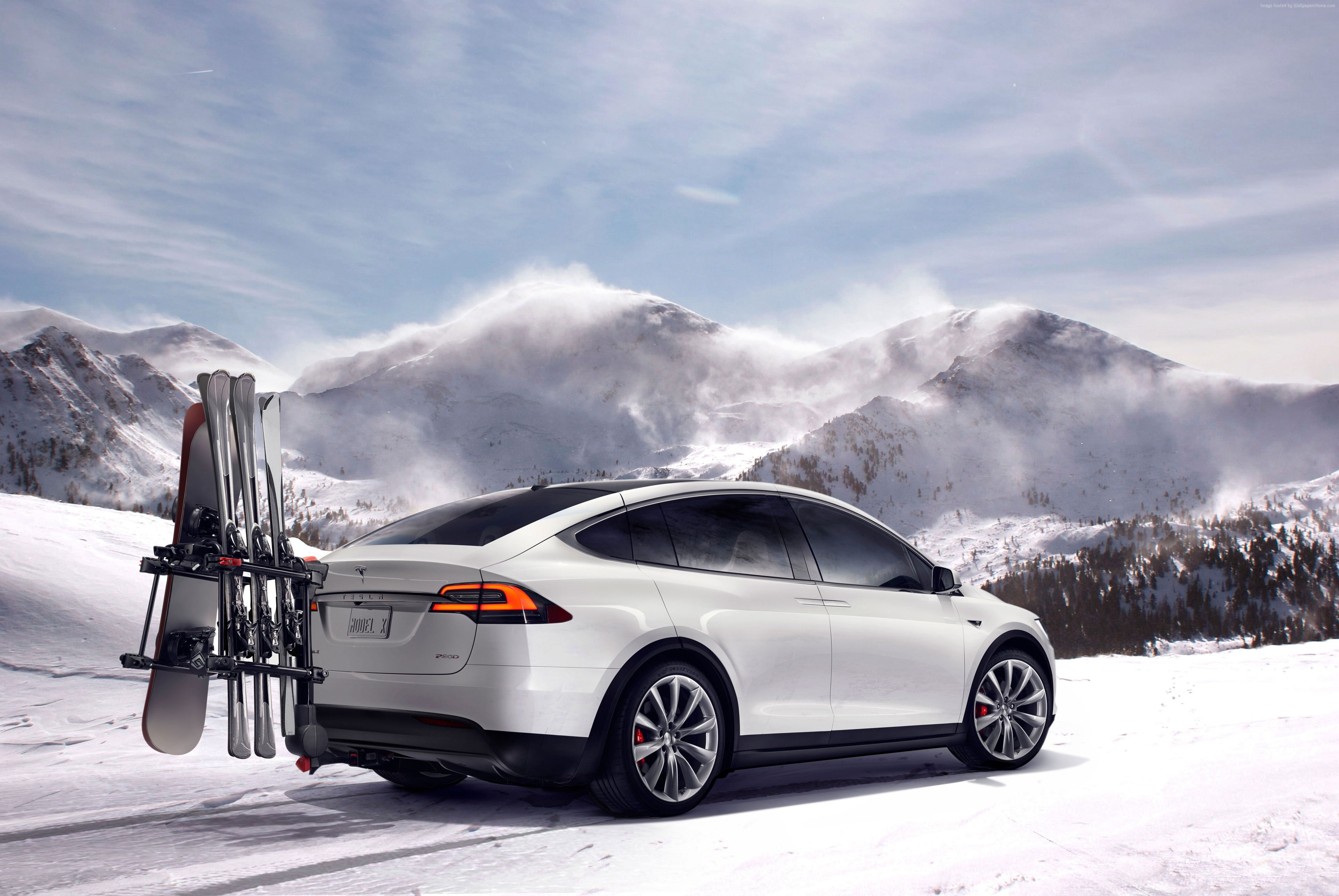 suv, 4K, electric cars, 2016, Tesla model x, white, HD Wallpaper