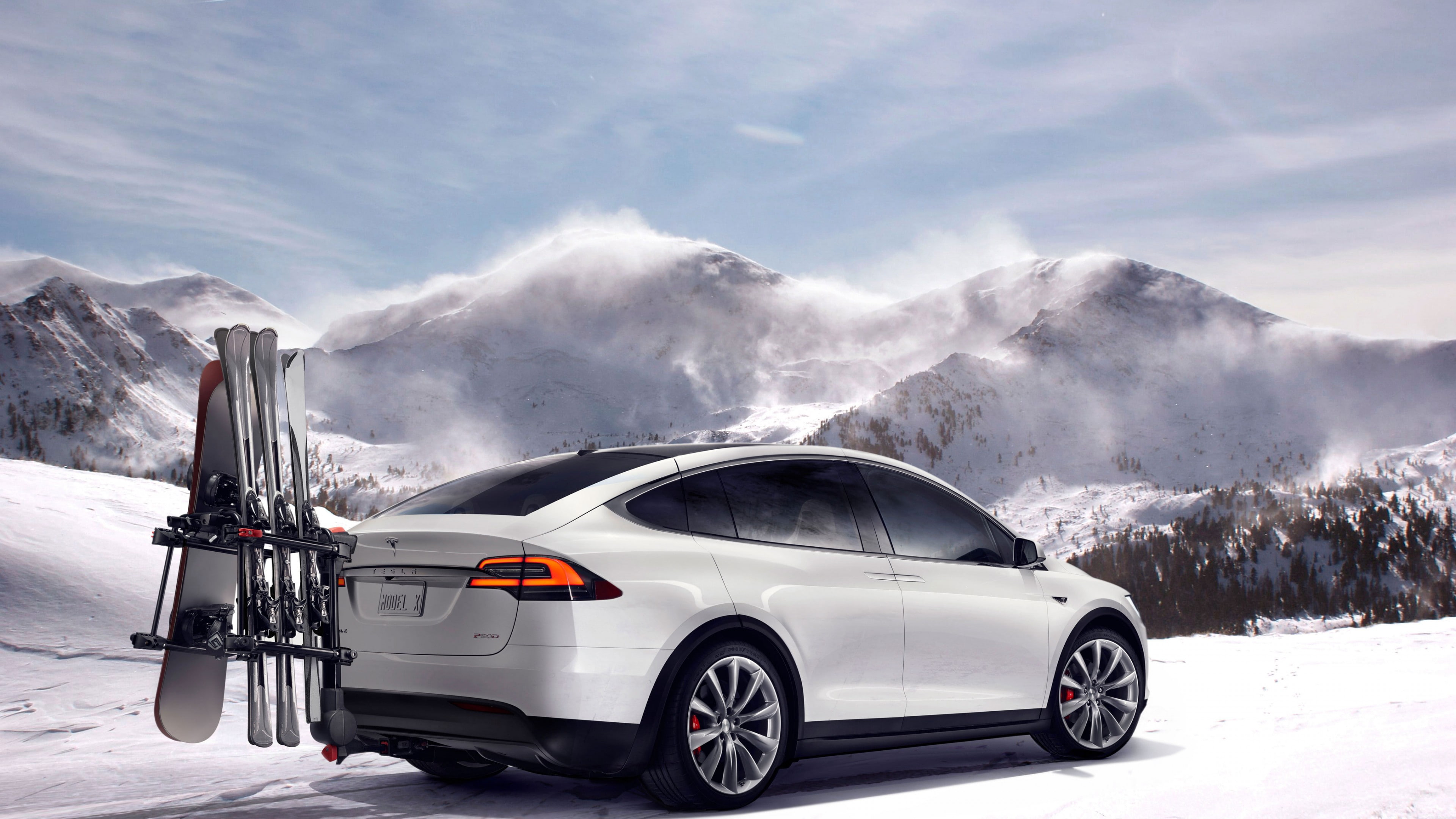 white, 4K, 2016, Tesla model x, electric cars, suv, HD Wallpaper