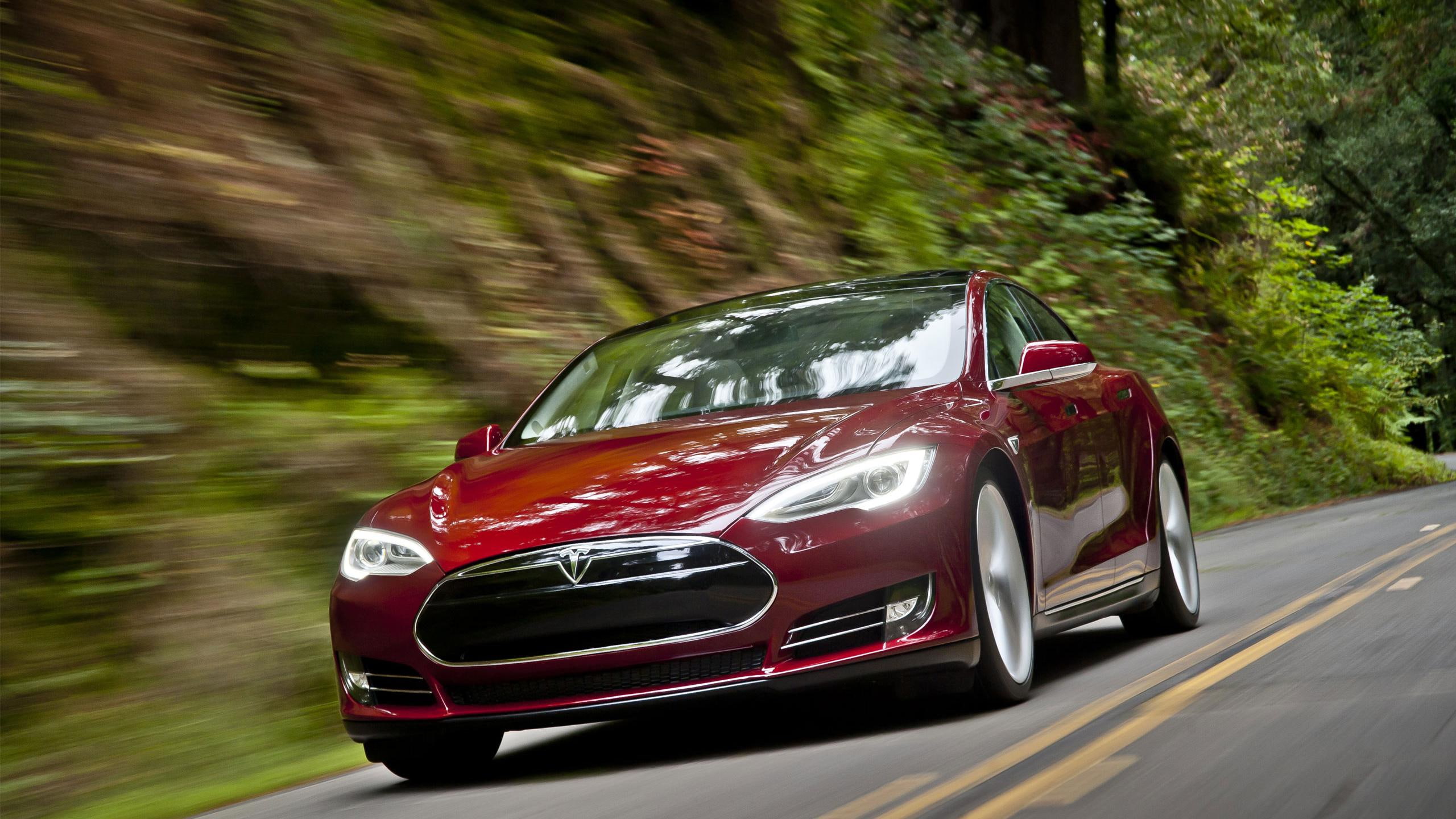 type, s, 2K, red, 2013, tesla, model, cars, HD Wallpaper