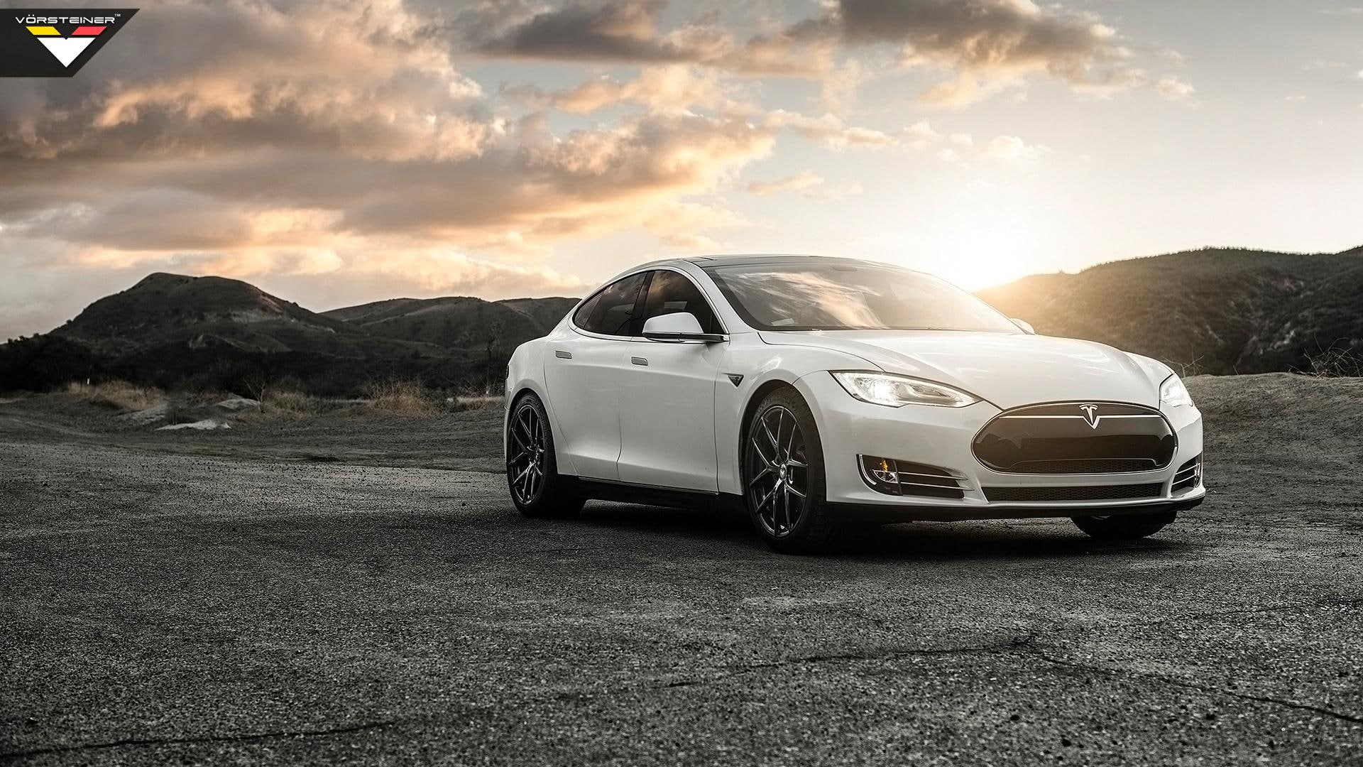 cars, p, s, white, model, tesla, vorsteiner, 2014, 1080P, HD Wallpaper