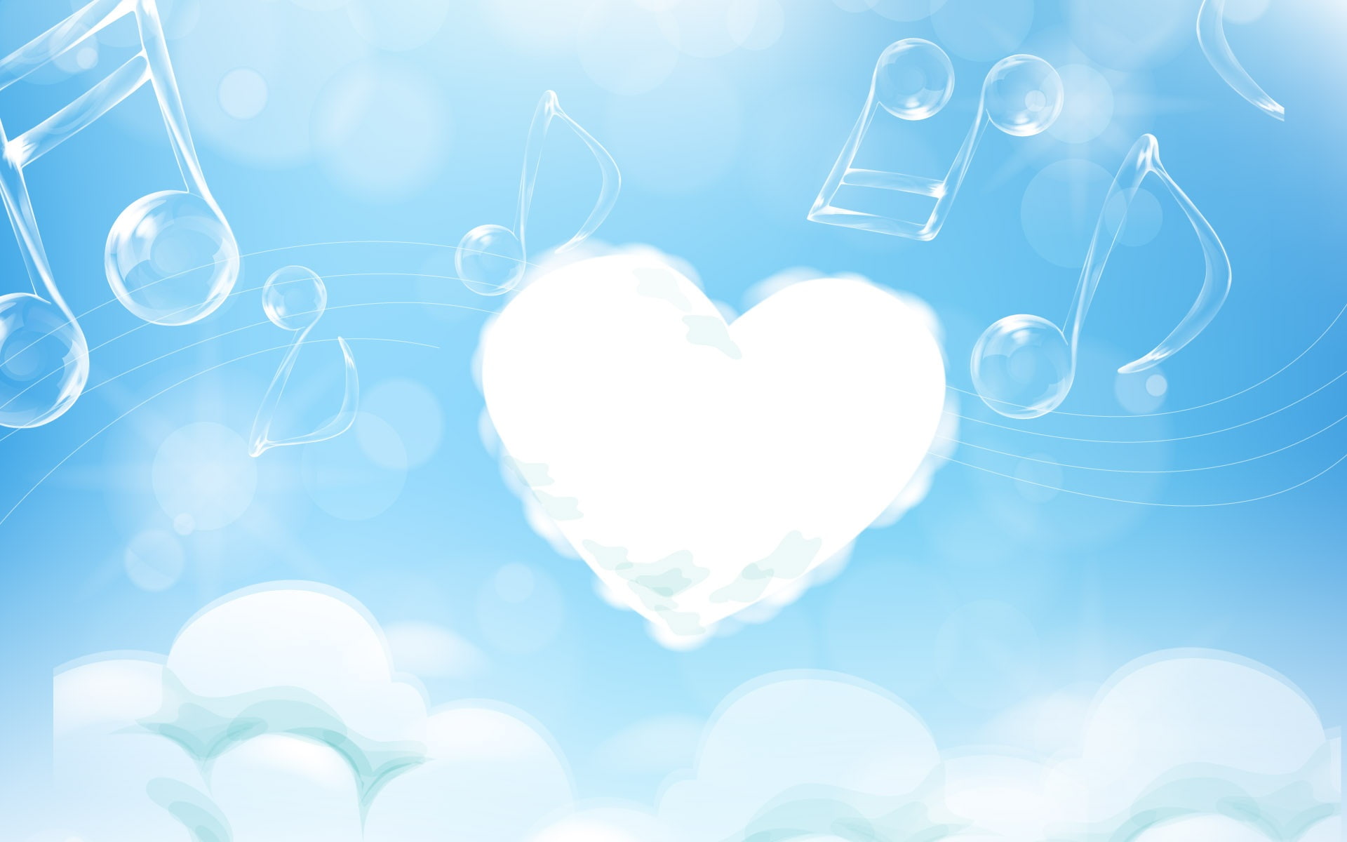 cloud, Music, Love, Clouds, Heart, 1080P, HD Wallpaper