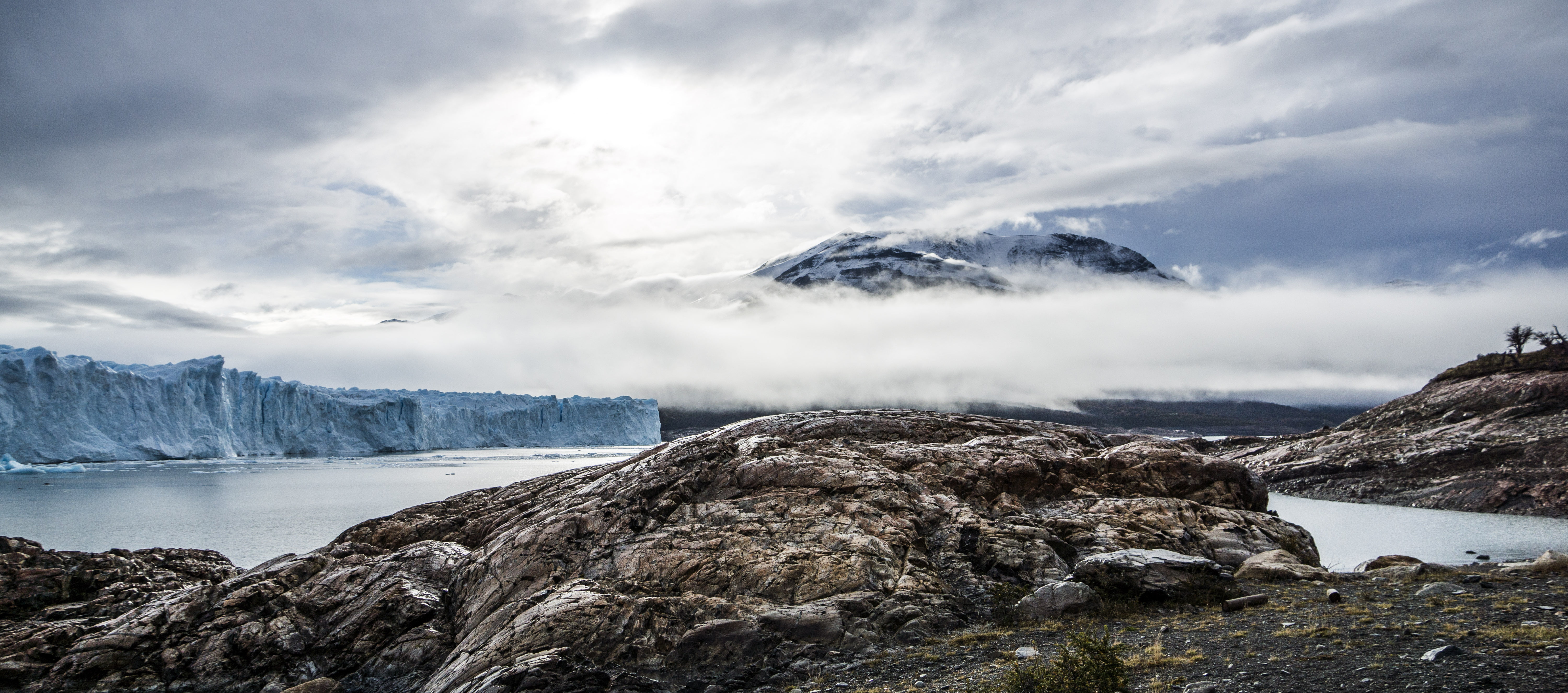 clouds, mountain Peak, brown stone, 5K, Patagonia, scenics, field, cold, landscape, snow, dramatic, Surreal, stone, glacier, moreno, nature, outdoors, HD Wallpaper