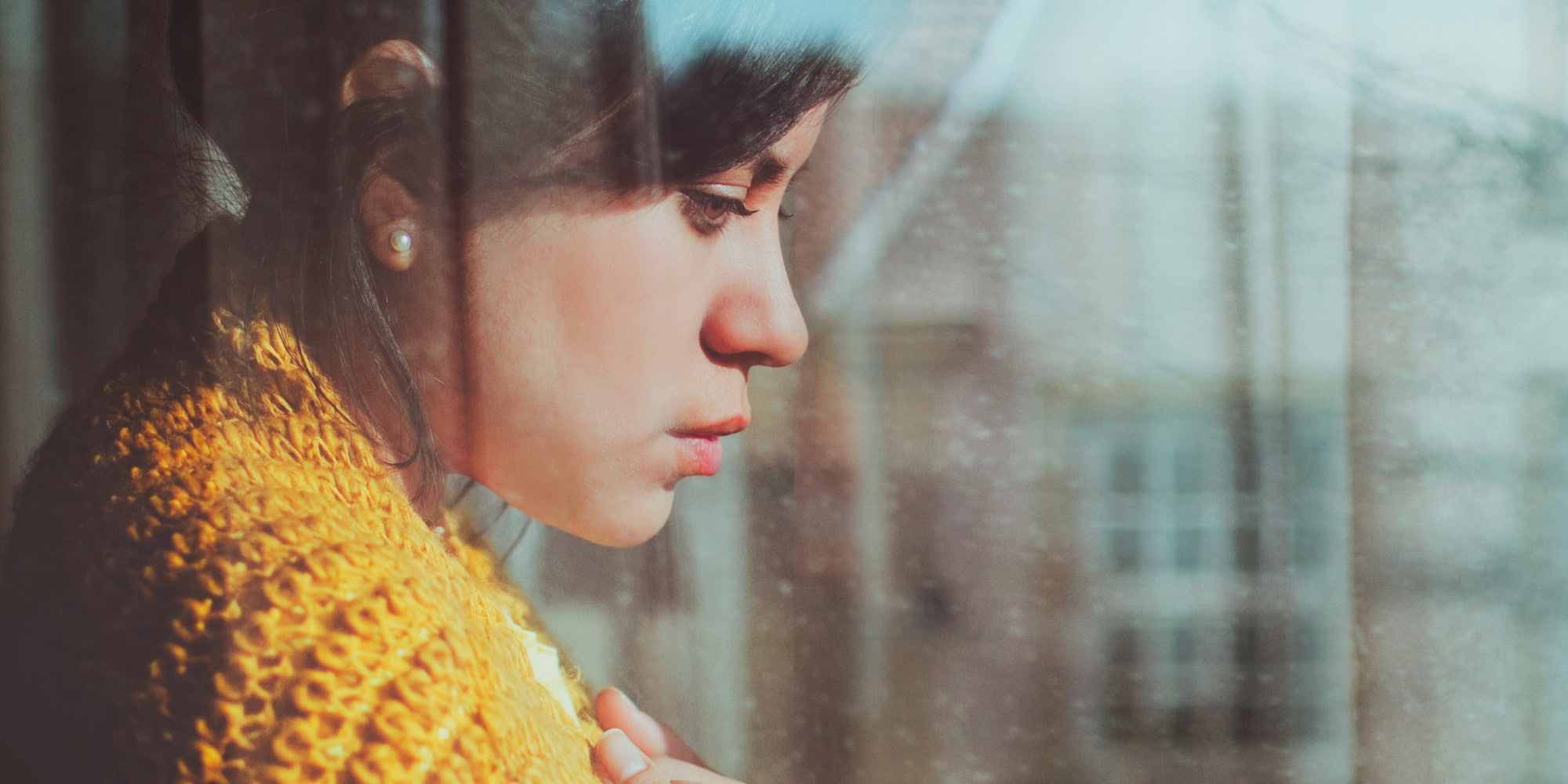 looking out window, women, beauty, young women, young adult, 1080P, portrait, adult, waiting, hairstyle, one person, close-up, teenager, depression - sadness, HD Wallpaper