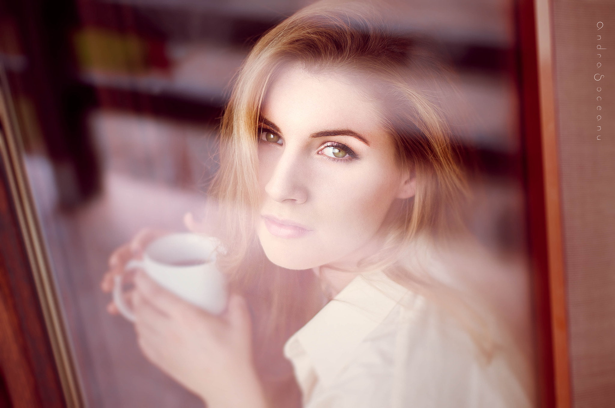 1080P, Mug, model, women, looking out window, HD Wallpaper