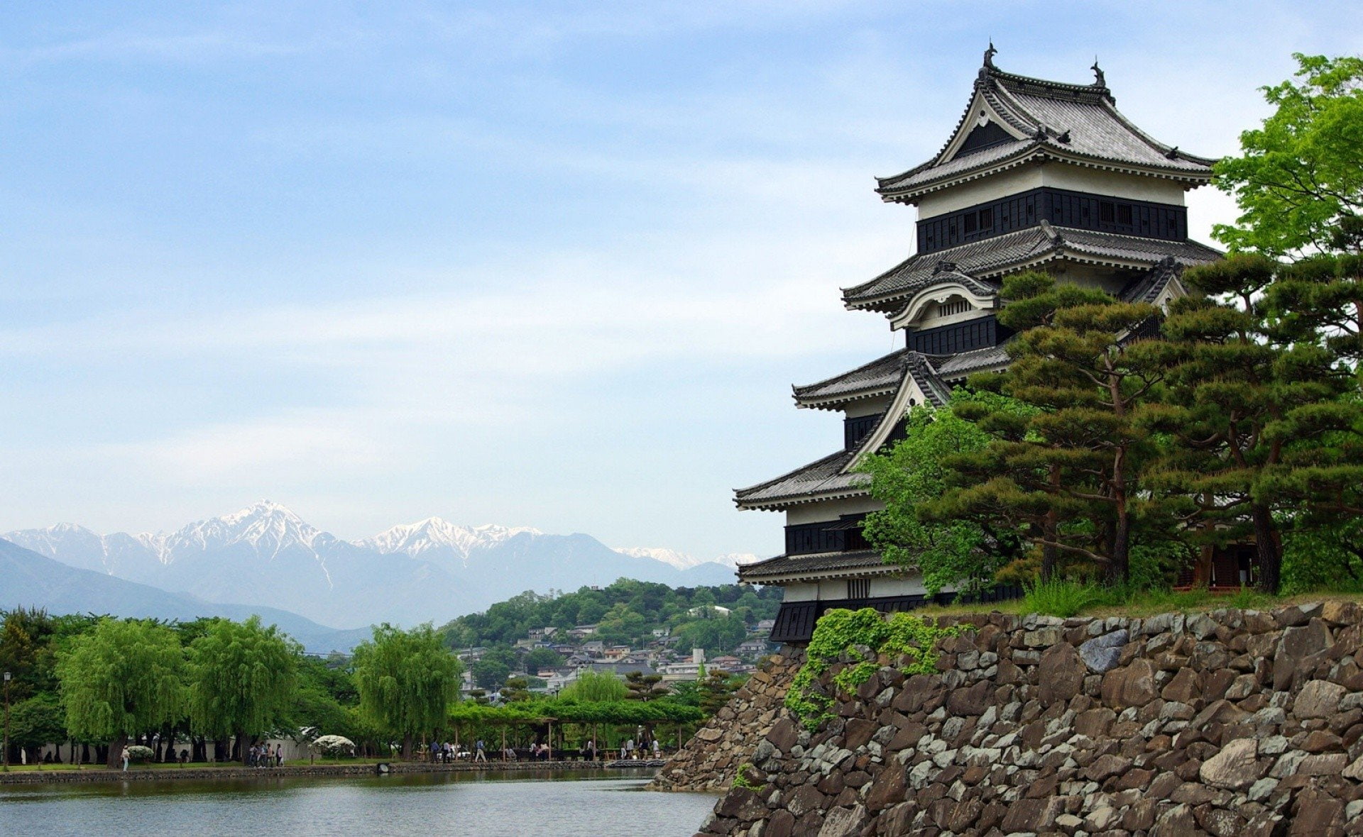 Japan, 1080P, Castles, Mountain, Matsumoto Castle, HD Wallpaper