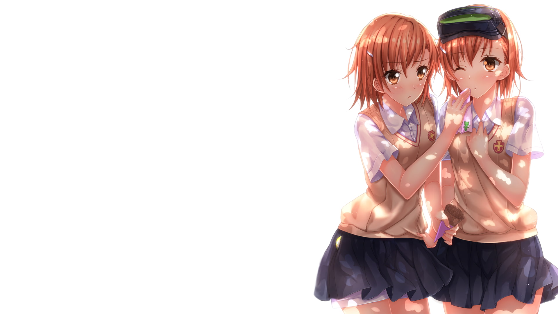 ice cream, brunette, cut out, front view, simple background, girls, studio shot, childhood, anime, adult, representation, white background, toy, copy space, HD Wallpaper