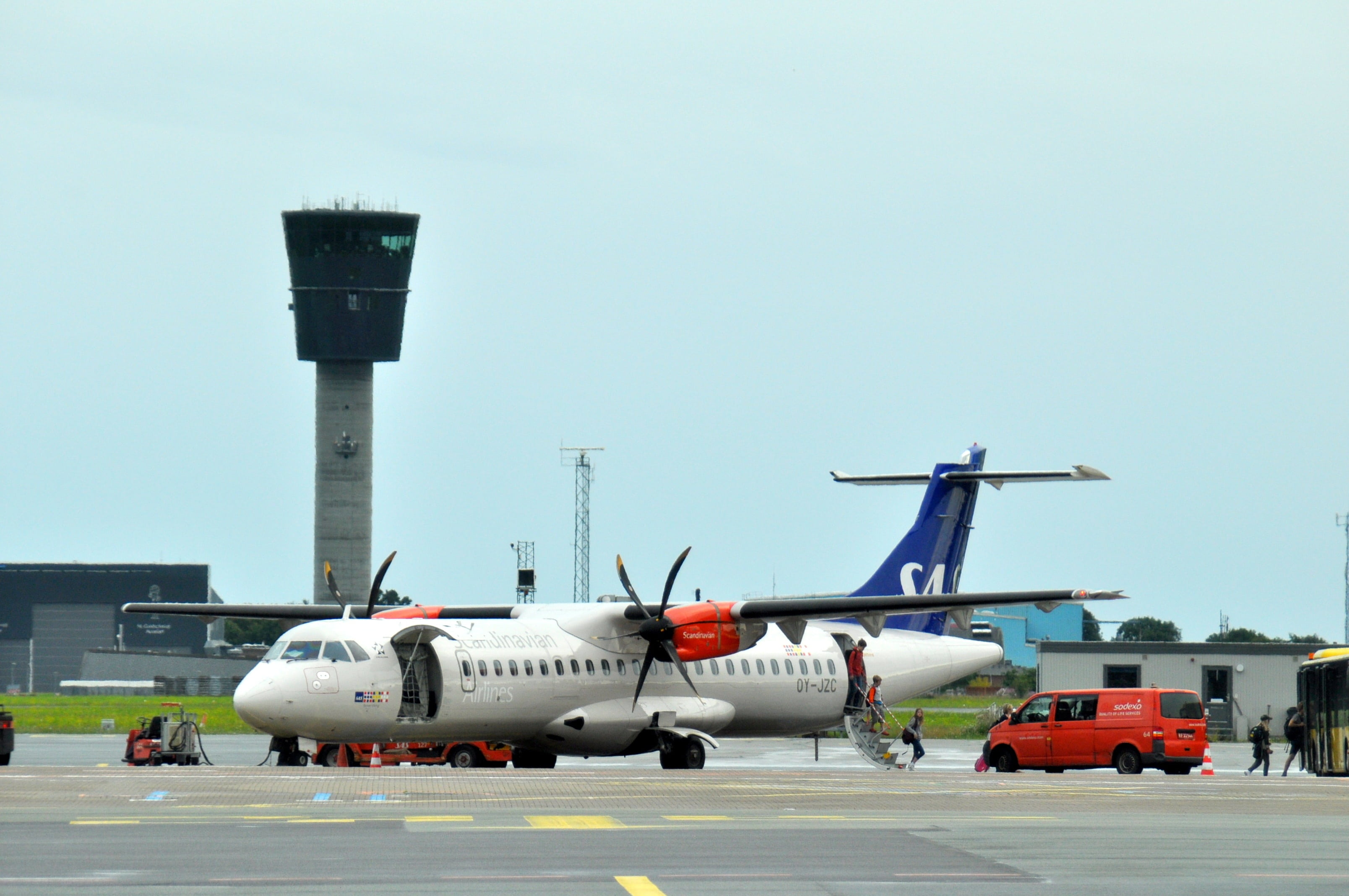 sas, beside, arrival, aeroplane, aviation, red, airline, sky, outdoors, copenhagen, vacation, flying, transportation, plane, transport, clear sky, aerospace industry, HD Wallpaper