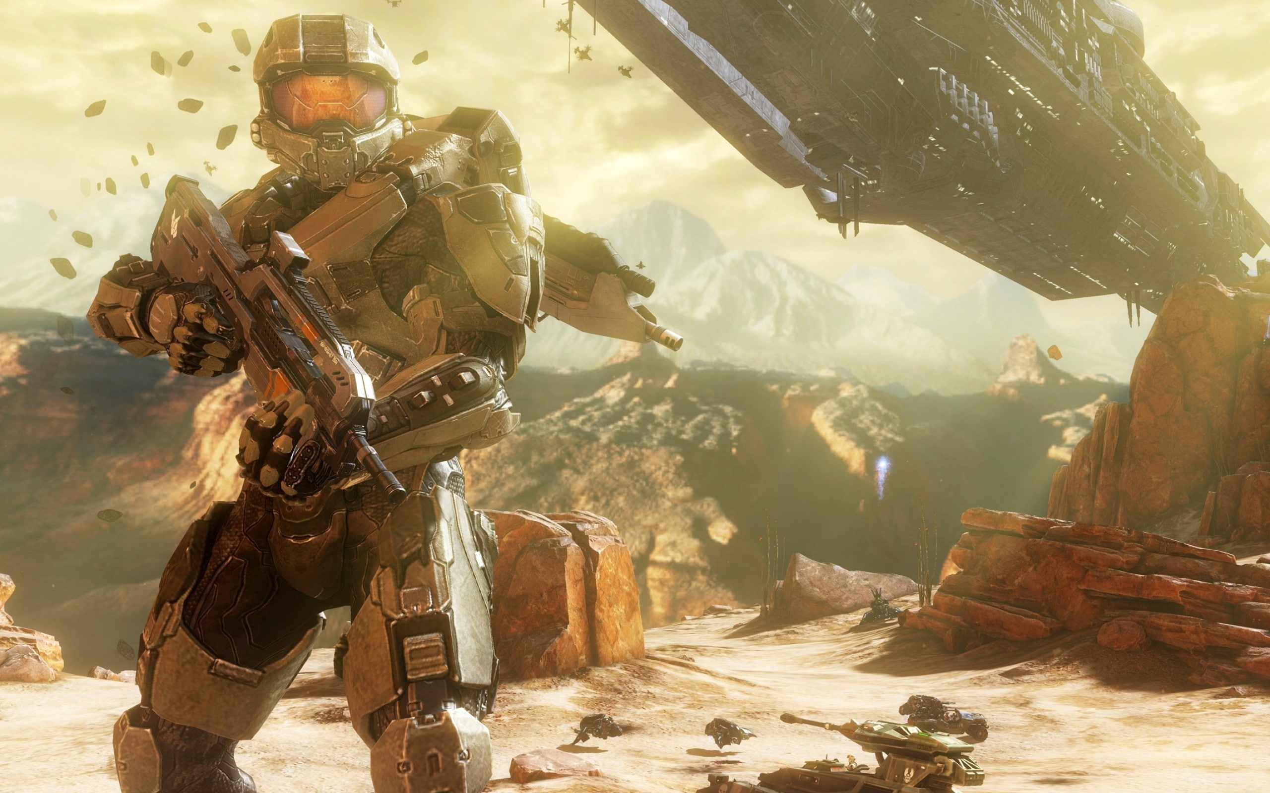 government, protection, mountain, security, weapon, armed forces, nature, Halo 4, video games, gun, Master Chief, military, outdoors, aggression, day, camouflage clothing, HD Wallpaper