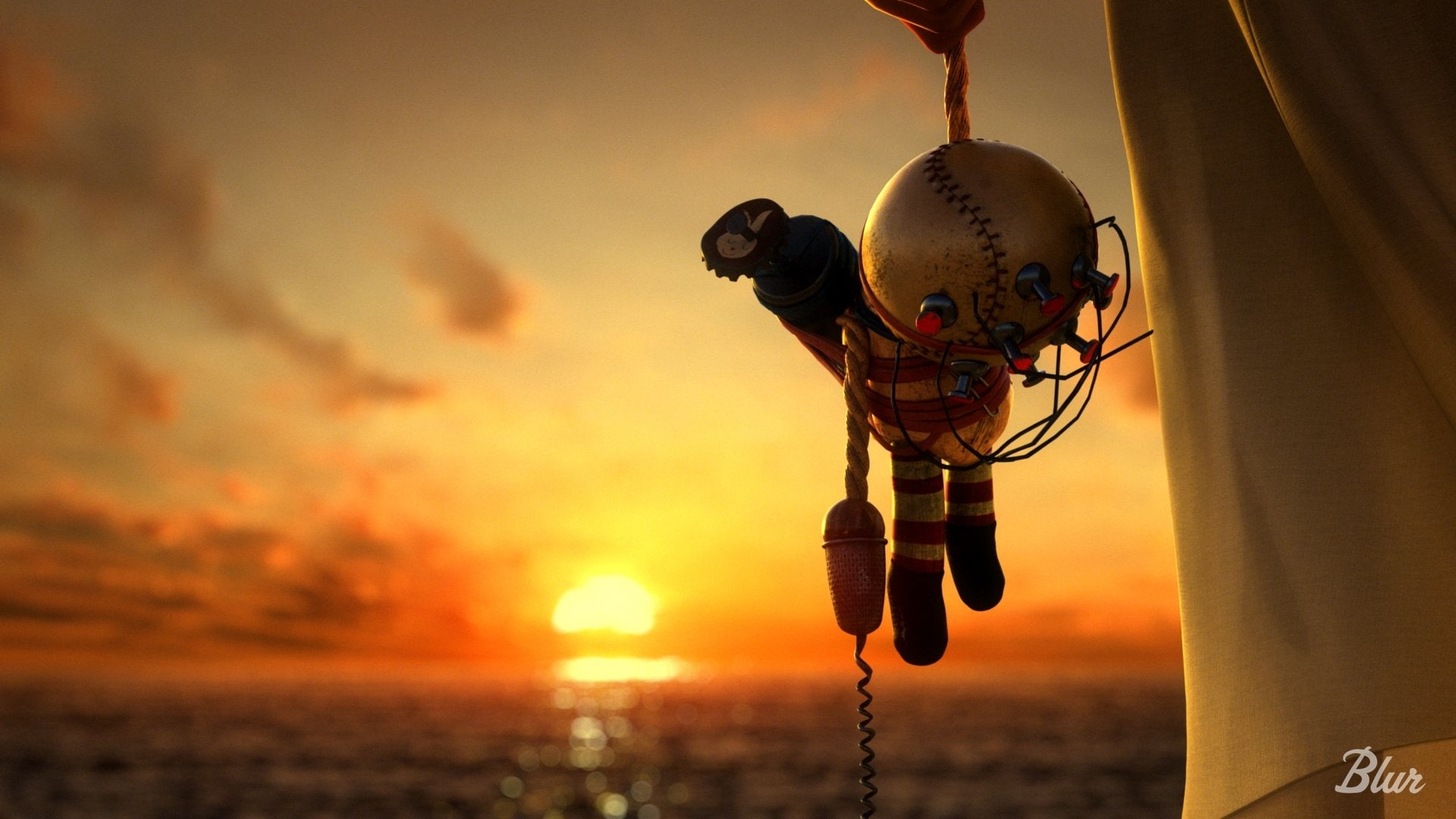 headwear, beauty in nature, 1080P, hanging, water, Bioshock 2, sunlight, sun, sunset, no people, tranquility, helmet, sky, Bioshock, transportation, cloud - sky, HD Wallpaper