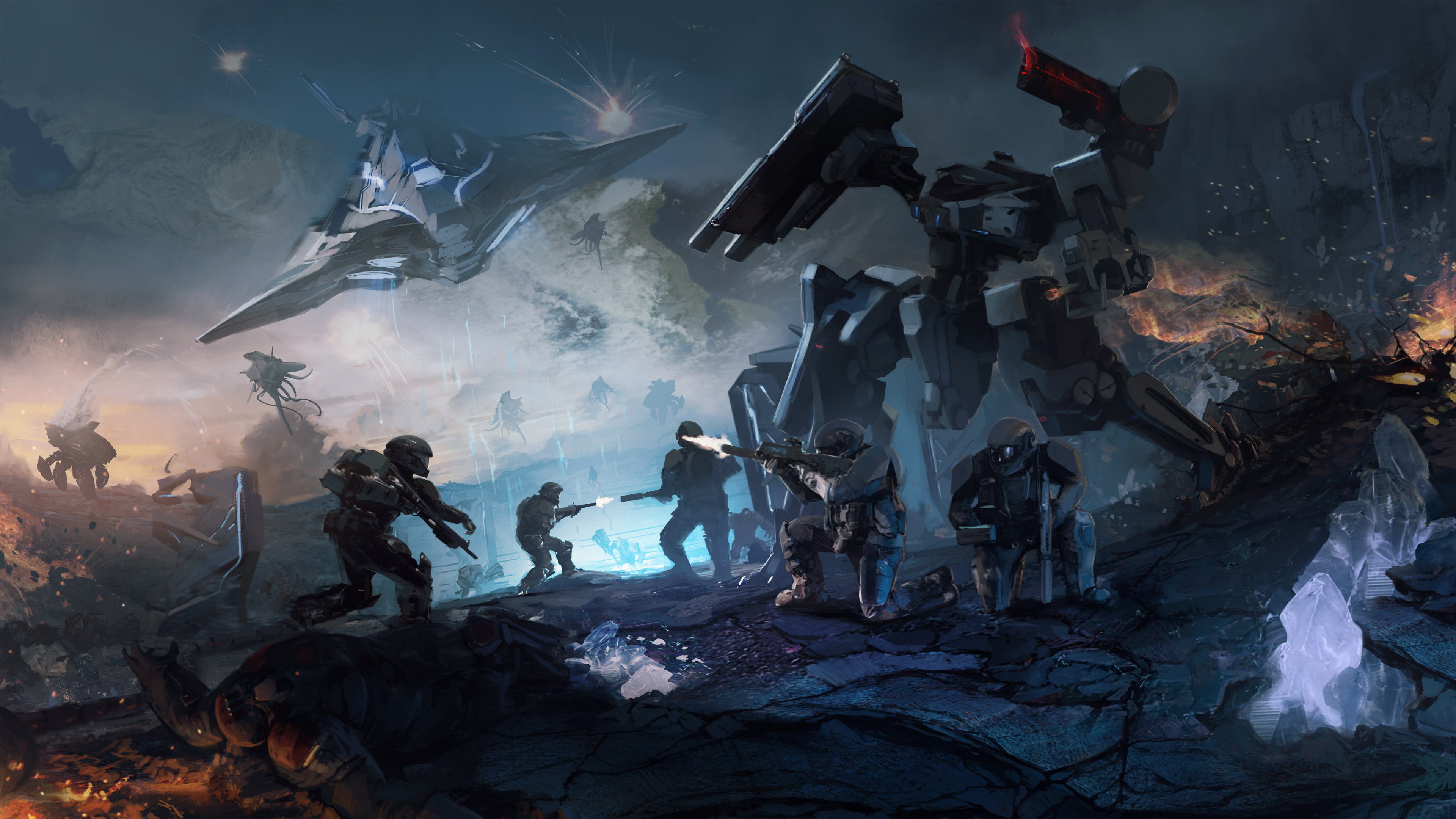 xbox games, 2017 games, group of people, burning, night, crowd, conflict, 4k, large group of people, digital art, artist, unrecognizable person, outdoors, HD Wallpaper