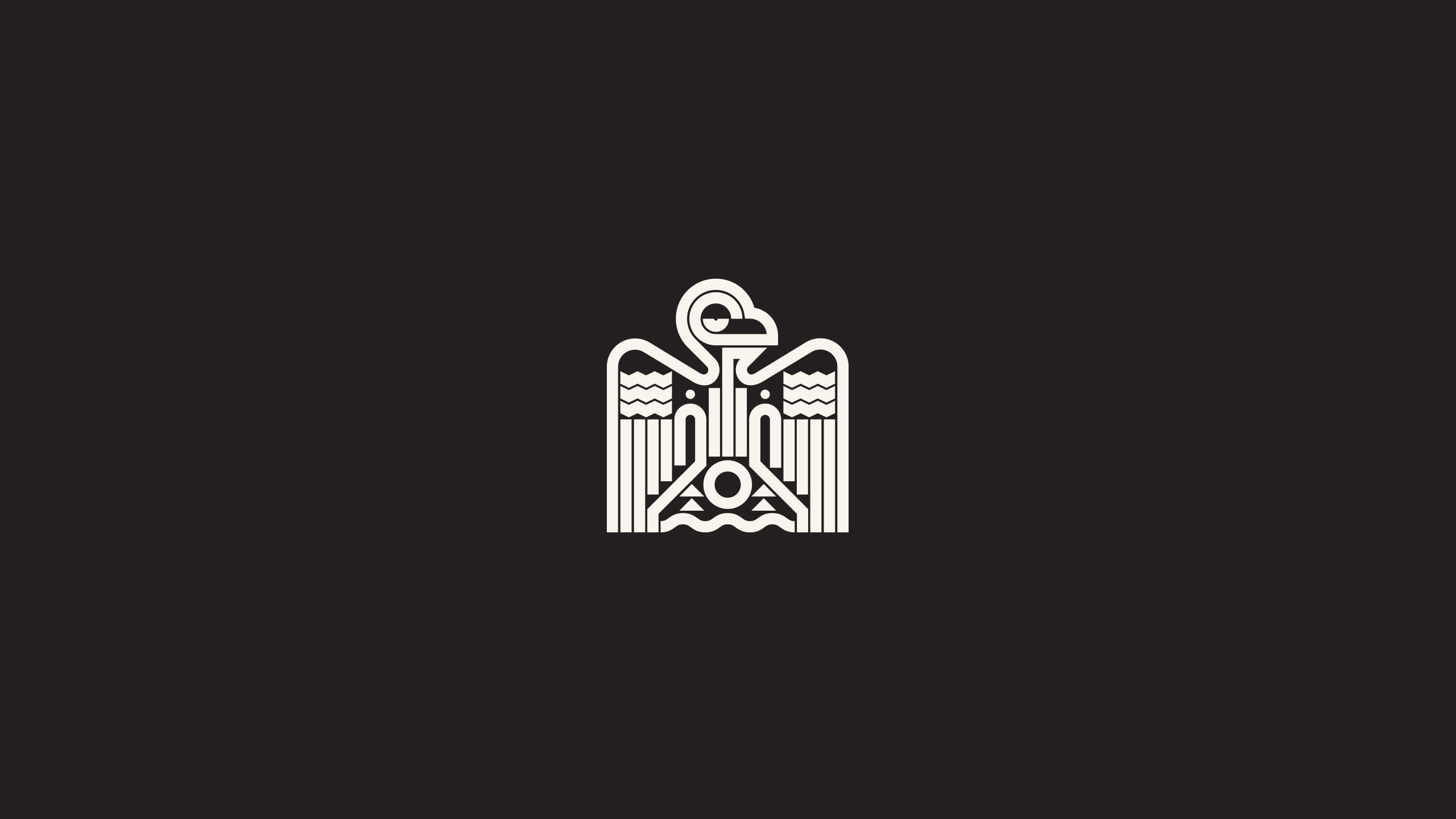 Aztec, lines, black background, 2K, birds, HD Wallpaper