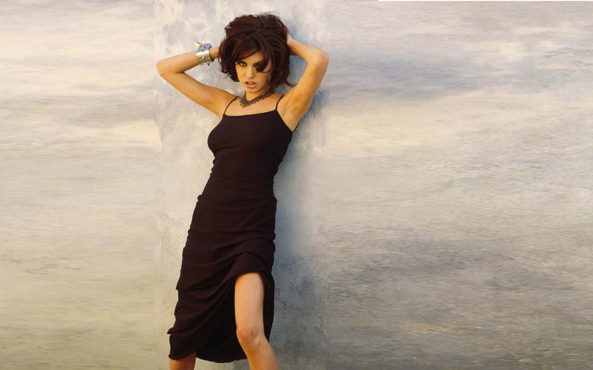 bodycon, dress, women, young adult, front view, black, wallpape, contemplation, s, young women, beautiful, maxi, black color, lifestyles, real people, hairstyle, HD Wallpaper