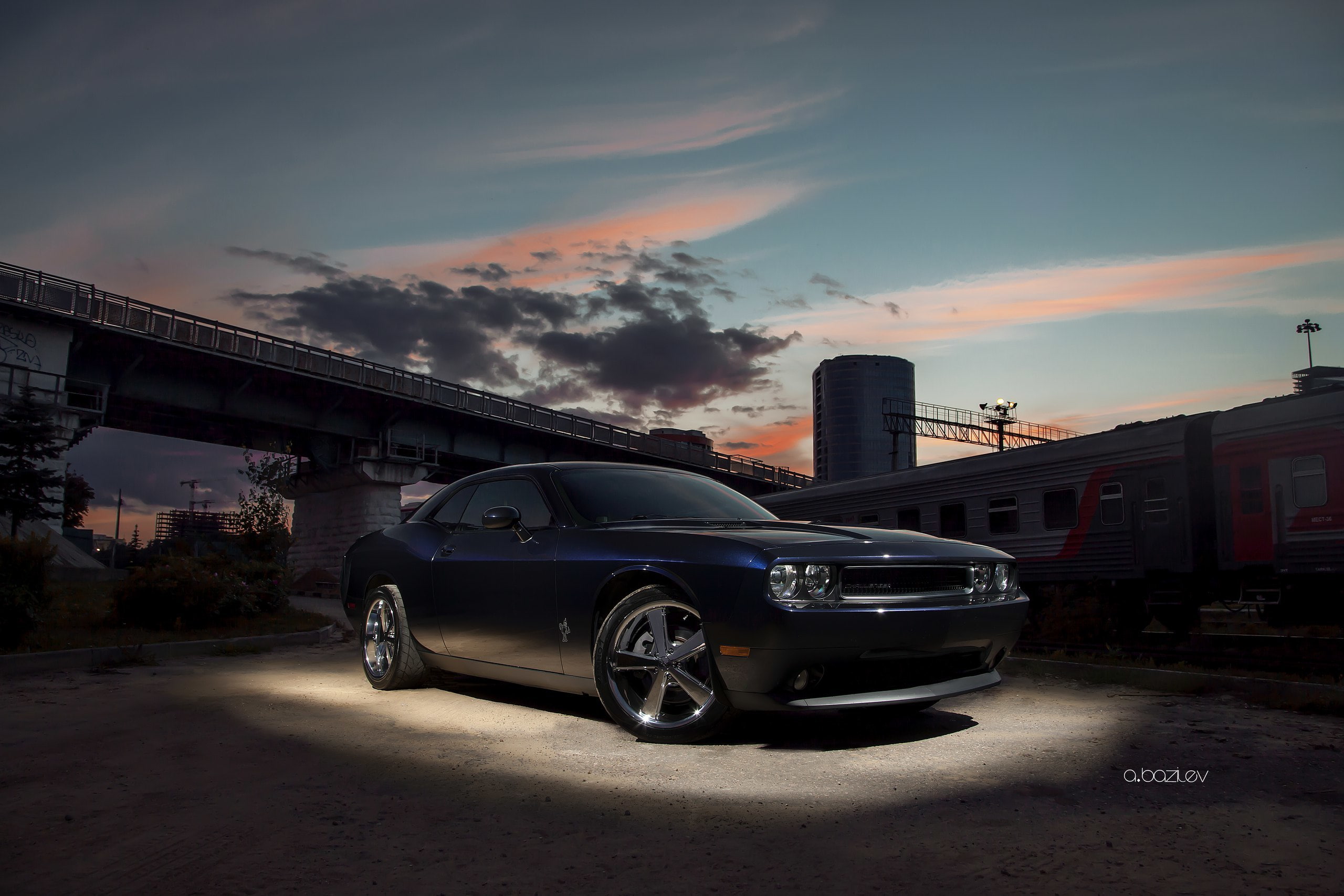 Alexander Bazilev, photographer, Dodge, auto, Alexander Bazylev, machine, photography, Alex Bazilev, 2K, clouds, HD Wallpaper