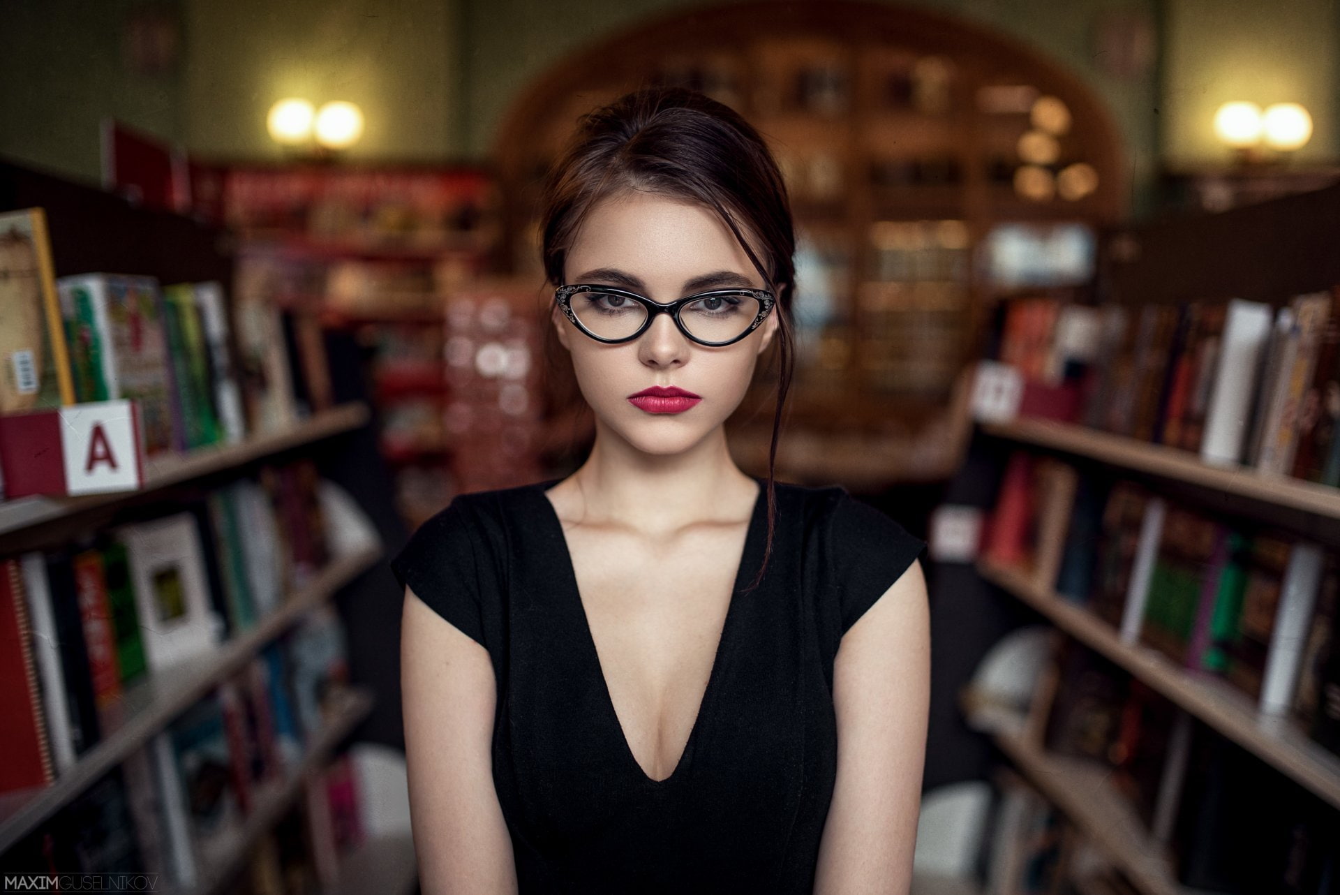 Glasses, 1080P, Oktyabrina Maximova, Women, HD Wallpaper