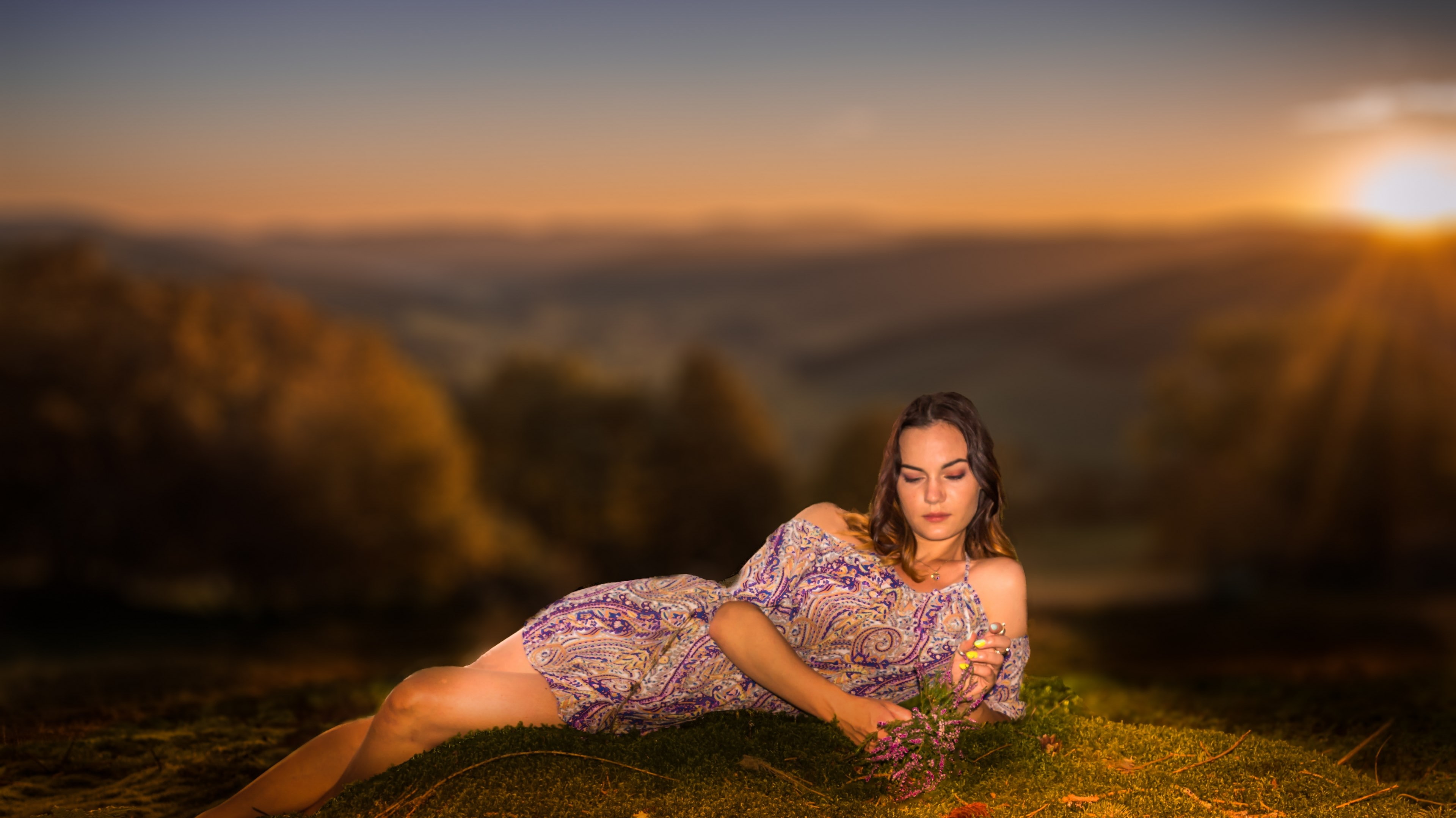hair, young adult, beautiful woman, 4K, beauty, fashion, sunlight, sky, landscape, clothing, freedom, hairstyle, one person, sweet girl pic 3840x2160, HD Wallpaper