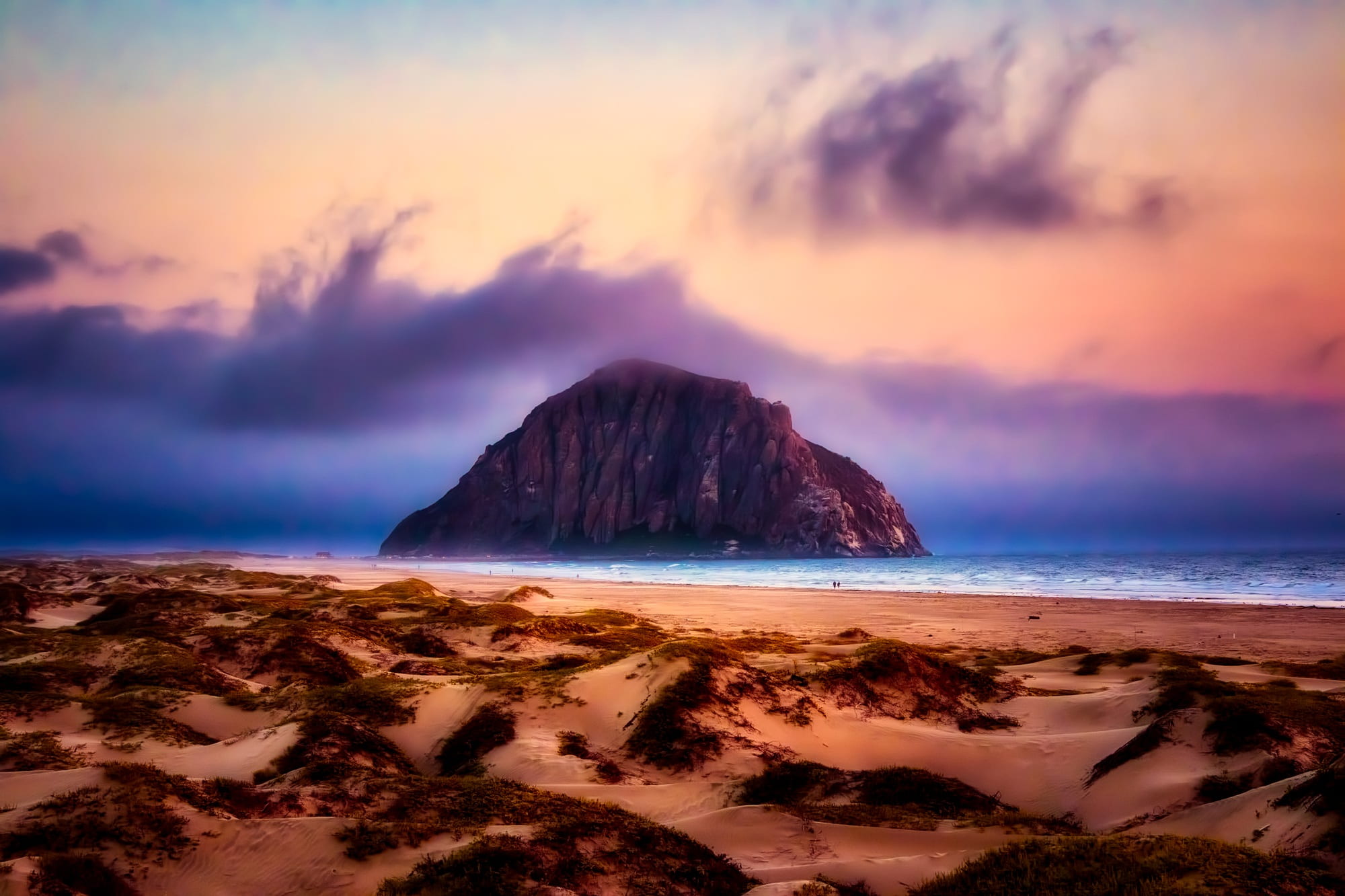 clouds, beautiful, ocean, horizon, beauty in nature, solid, scenics - nature, land, nature, tranquility, formation, rock - object, sunset, seashore, 1080P, HD Wallpaper