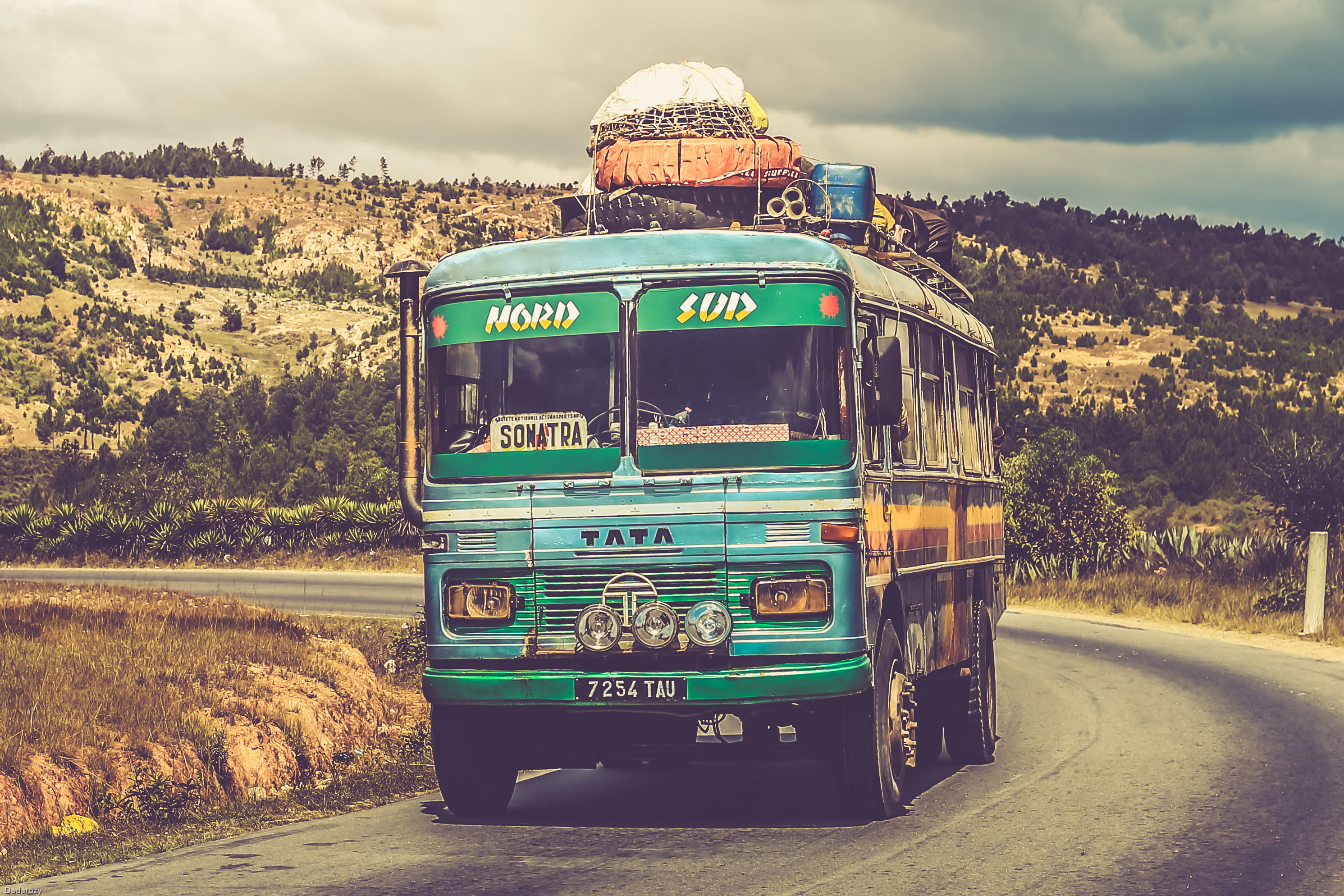 public transport, trees, no people, plant, tat, vehicle, automobile, day, landscape, mode of transportation, transportation system, nature, direction, trip (journey), HD Wallpaper