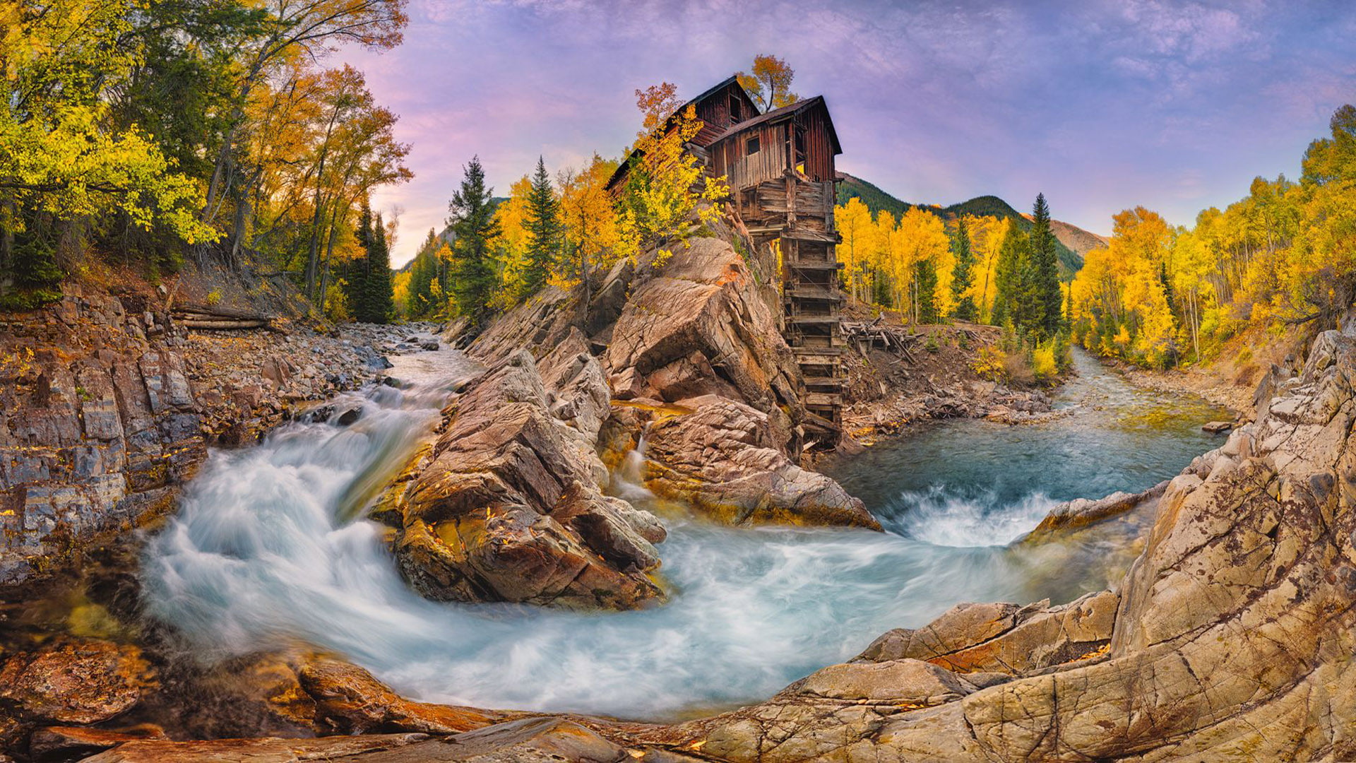 crystal, autumn, usa, river, mill, hd, landscape, colorado, 1080P, HD Wallpaper