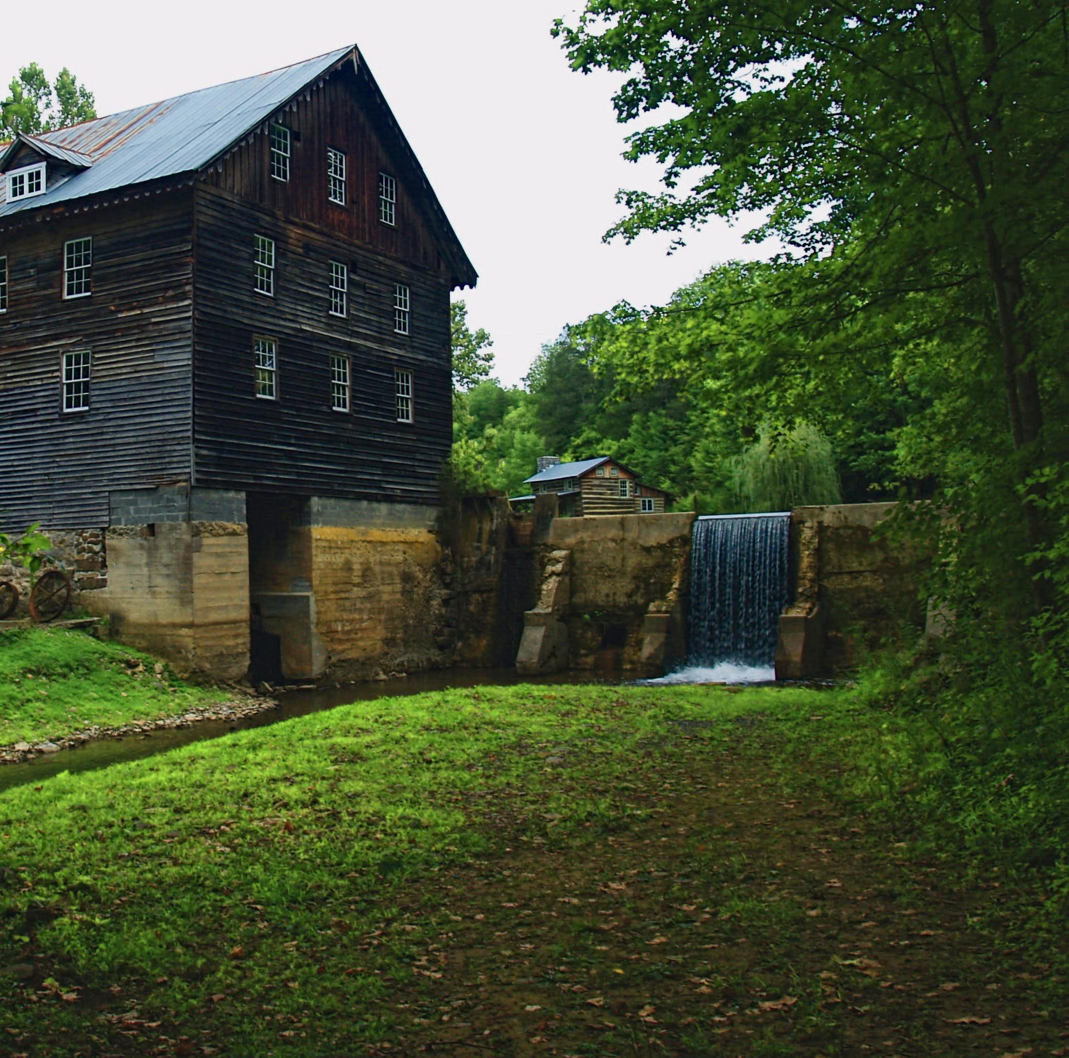 mill, scenery, scenic, water, 3d and abstract, old, stream, summer, 1080P, HD Wallpaper