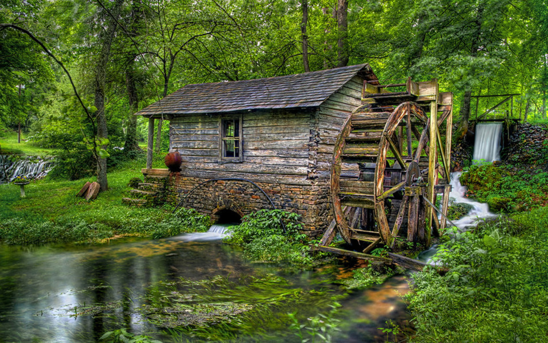 mill, wheel, old, hd, 1080P, flow, wooden, water, desktop, HD Wallpaper