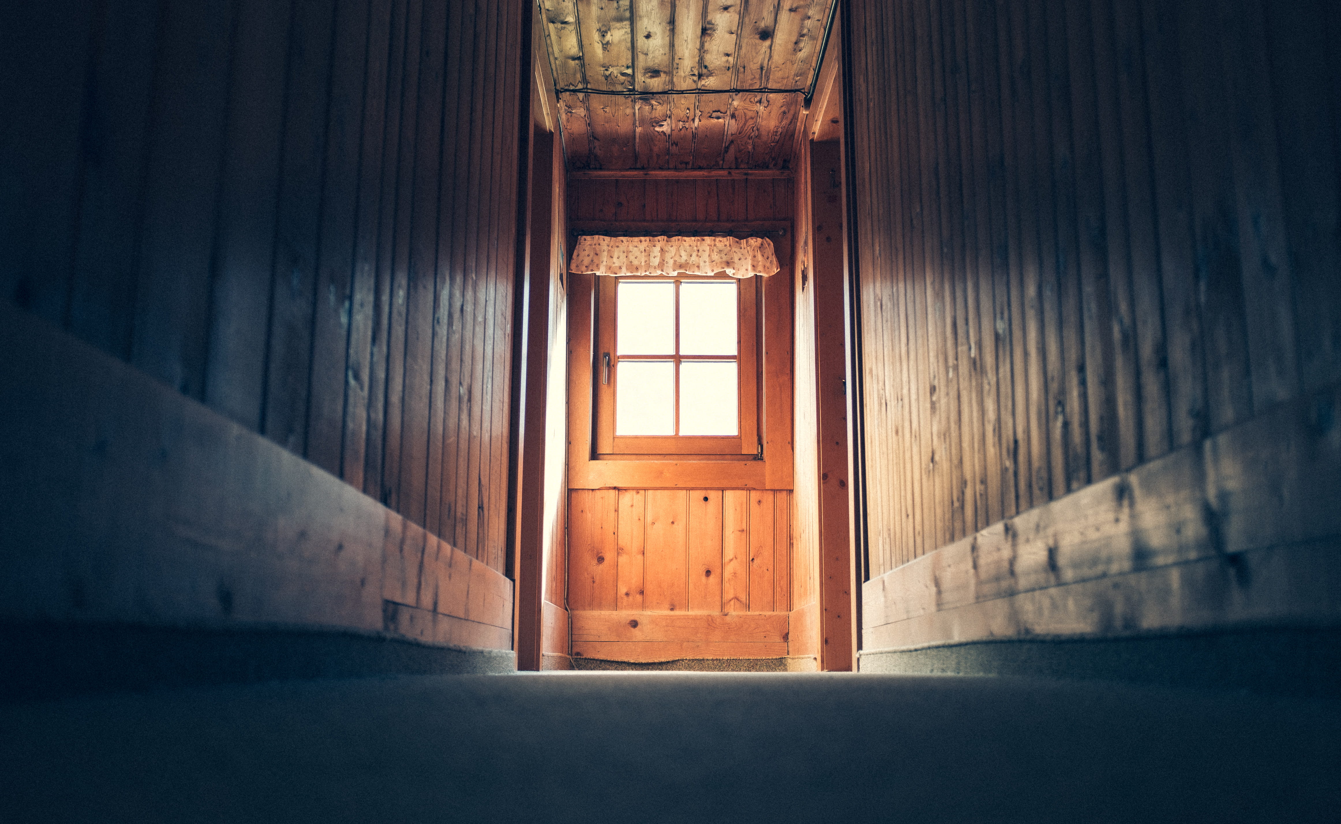dark, no People, wall - Building Feature, rustic, built Structure, empty, lights, old-fashioned, cabin, doorway, outdoors, weathered, building Exterior, HD Wallpaper