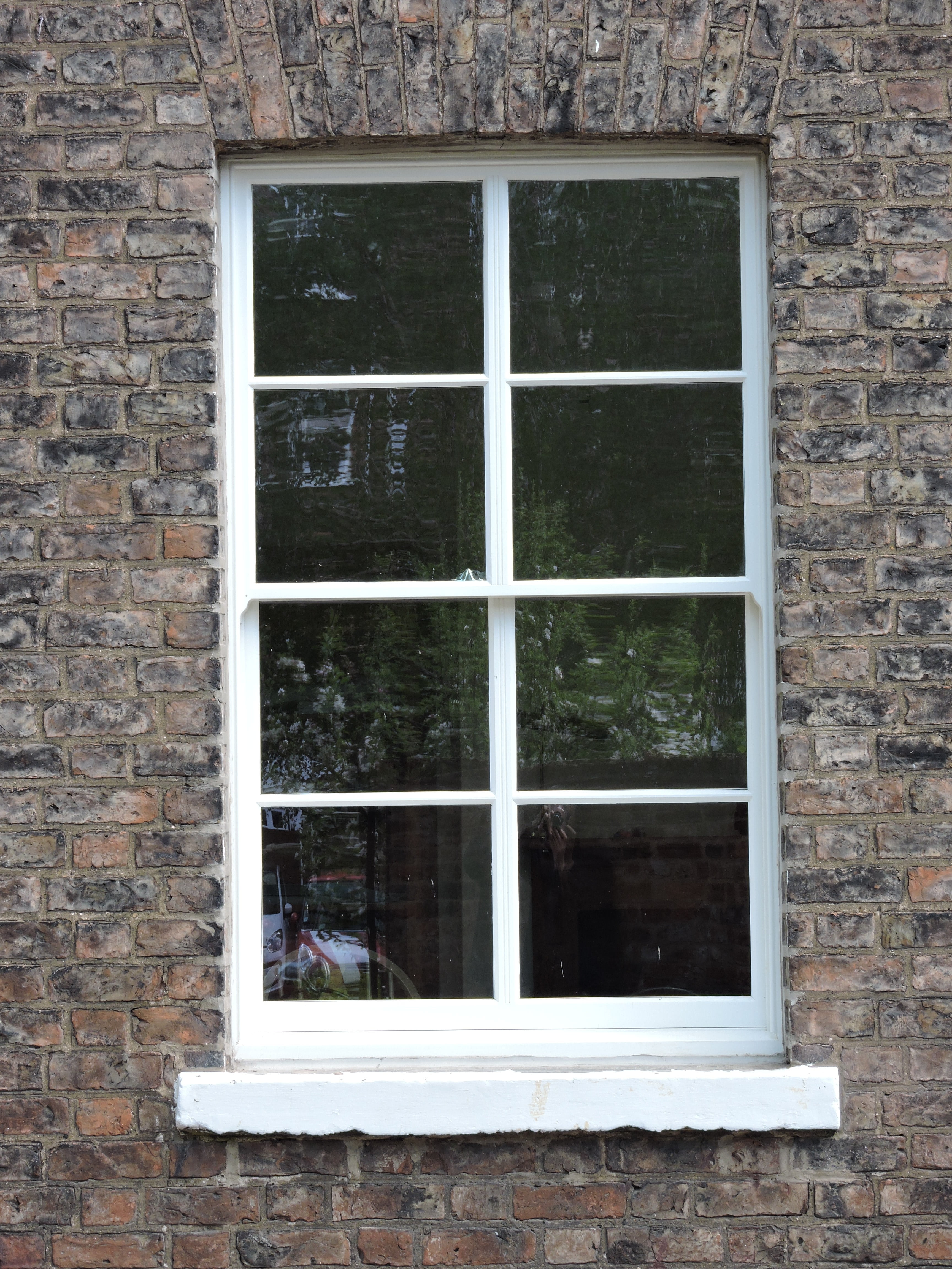 woodwork, glazing, architecture, plant, 4K, glass - material, built structure, window frame, wall, wall - building feature, sliding sash window, day, brick wall, Phone HD Wallpaper