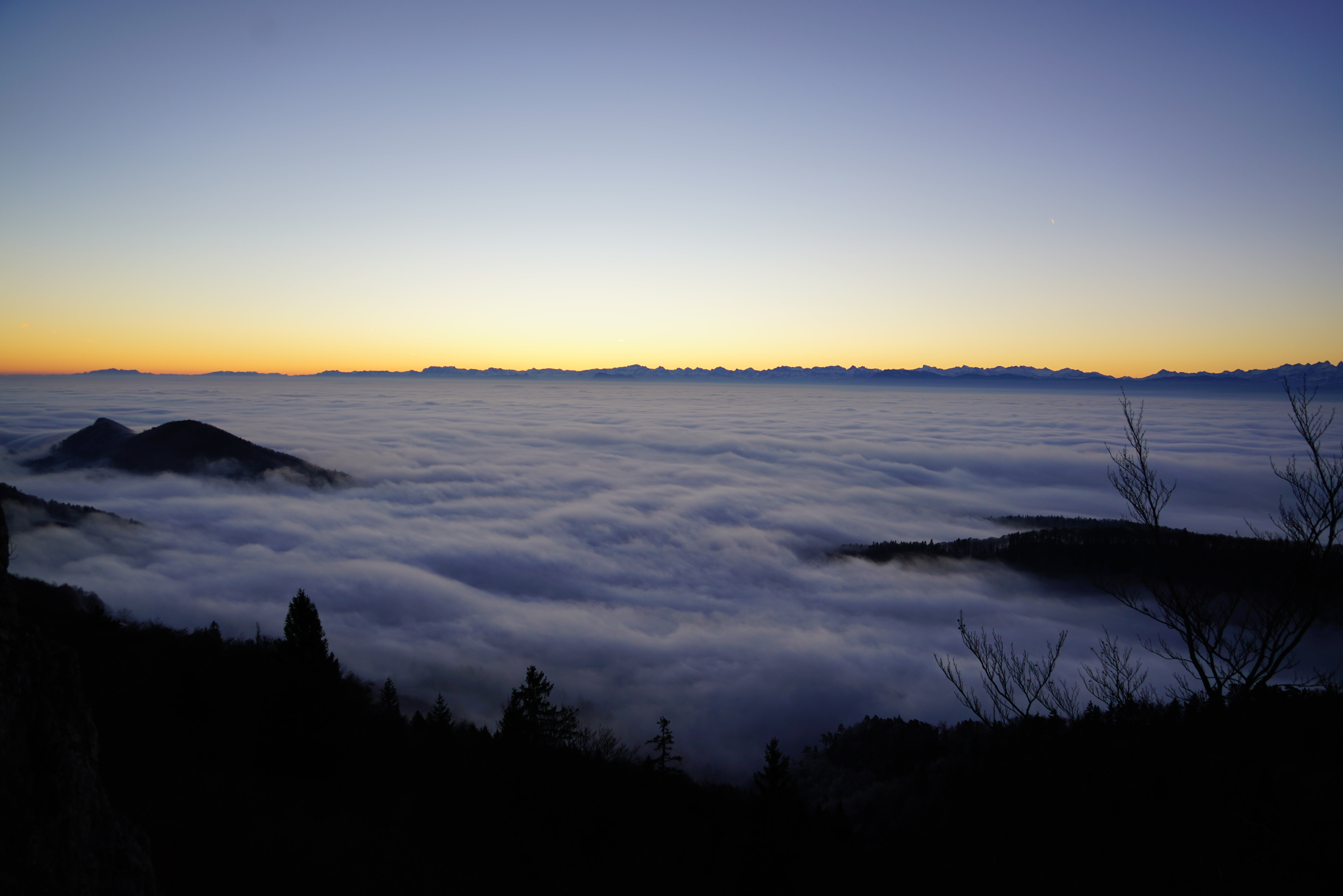 swiss jura, panoramic photography, cloud - sky, sunset, mountain, 8K, horizon, jura, no people, tranquility, copy space, panoramic image, forest, idyll, HD Wallpaper
