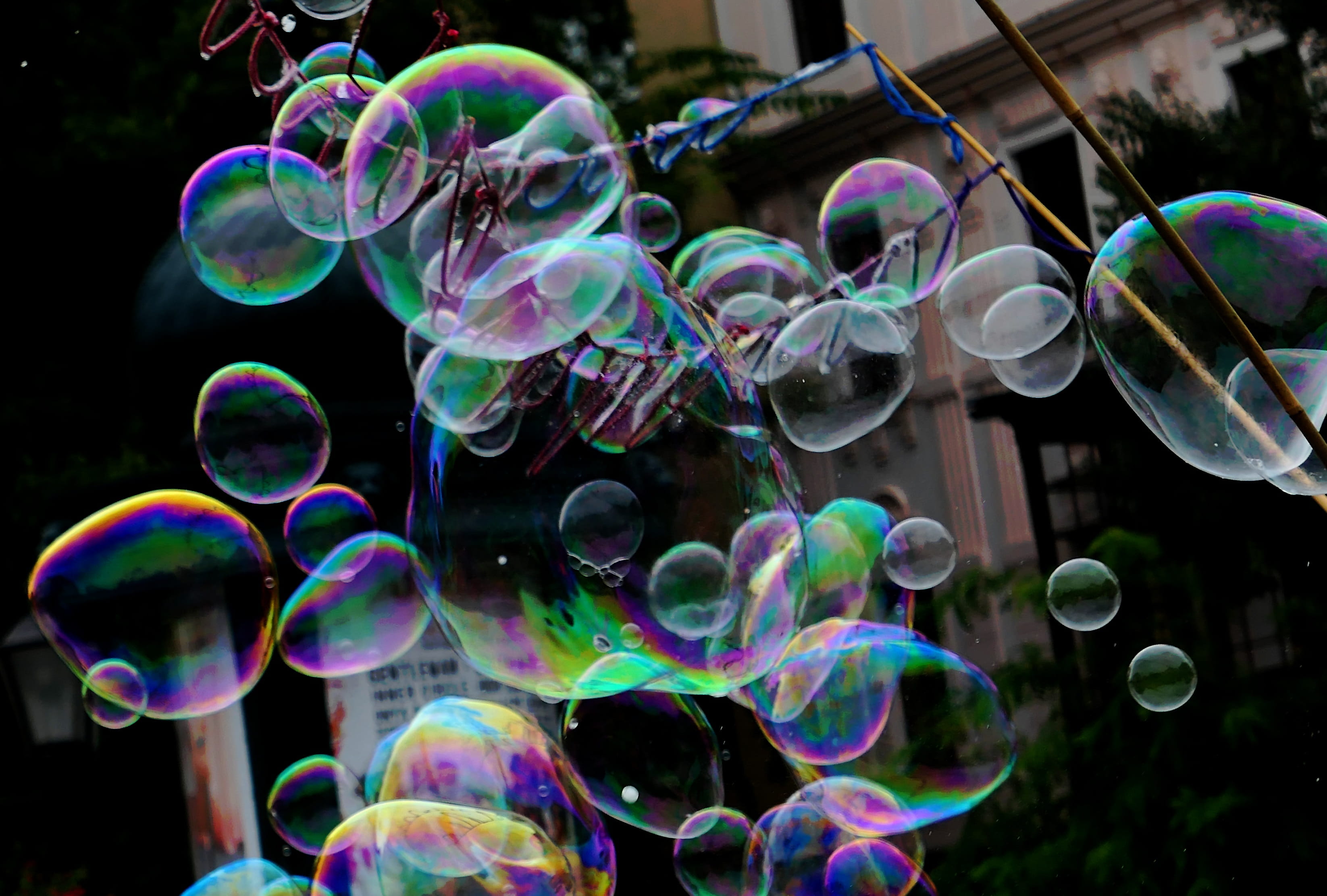 close-up, reflection, soap, day, no people, design, ball, sky, color, blow, childhood, colorful, motion, outdoors, play, softness, shape, transparent, pattern, HD Wallpaper