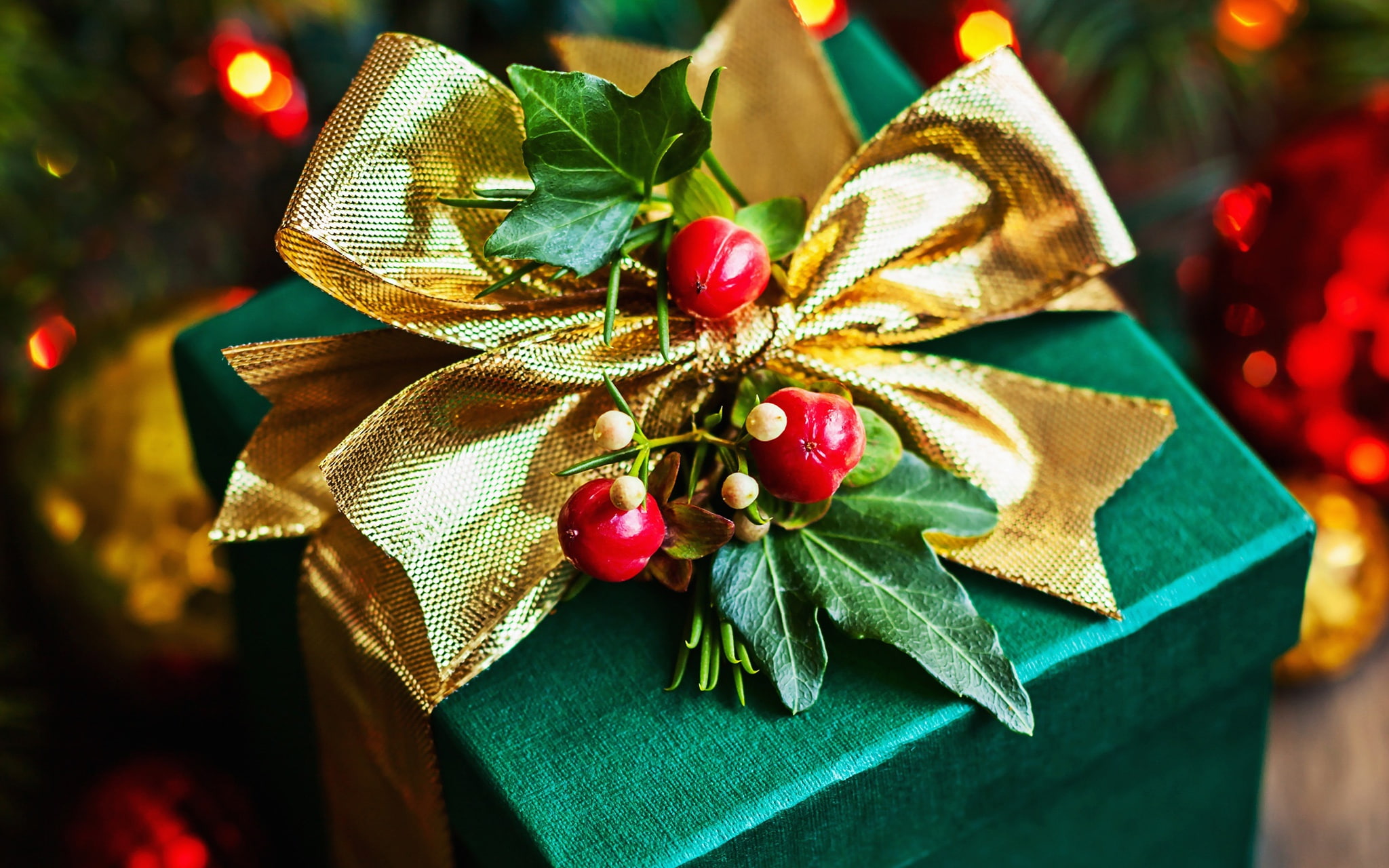 1080P, presents, Christmas ornaments, holiday, Christmas, HD Wallpaper