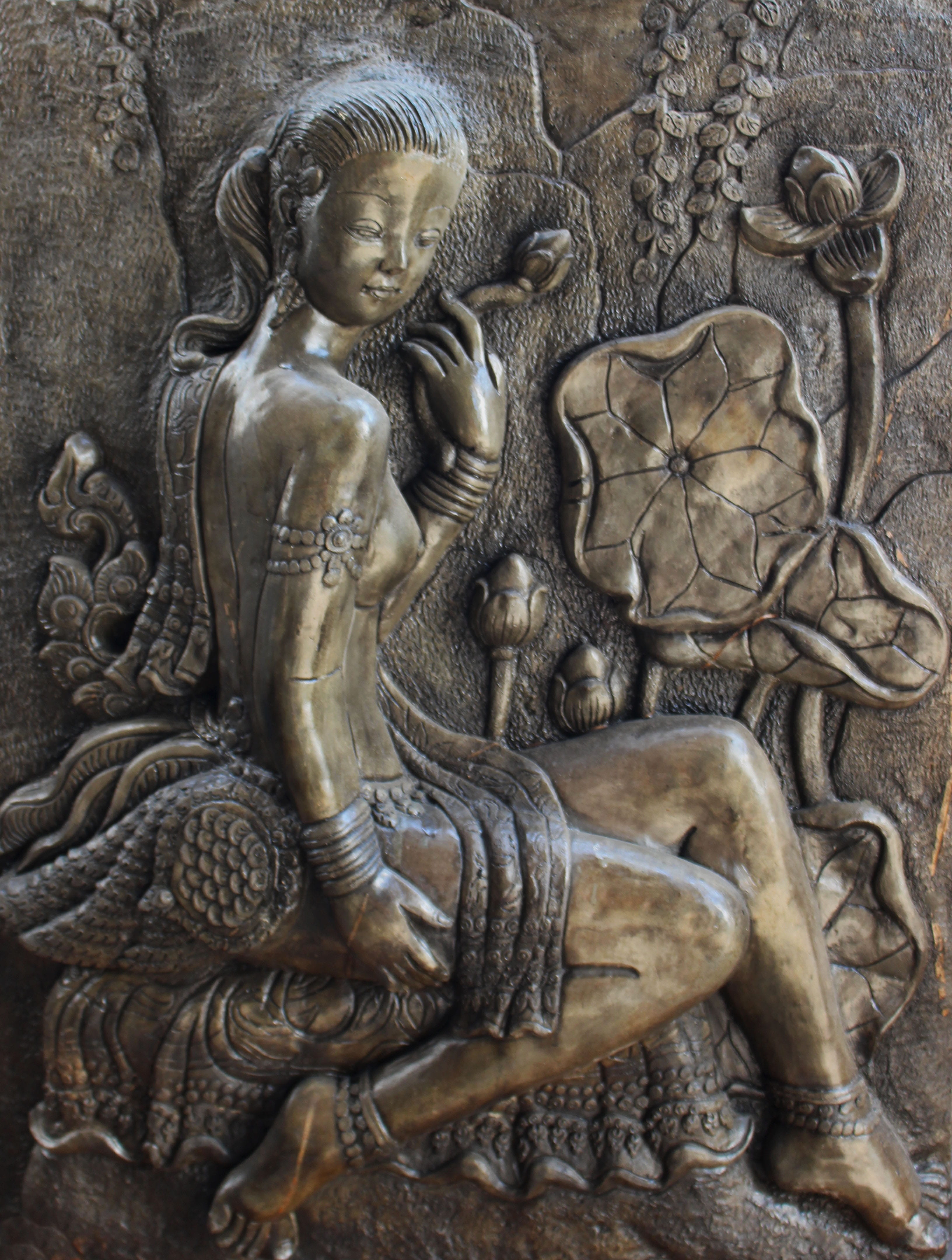 creativity, steel, femininity, secret garden, spirituality, young, creative, the past, craft, human representation, representation, lady, idol, 4K, carving - craft product, Phone HD Wallpaper