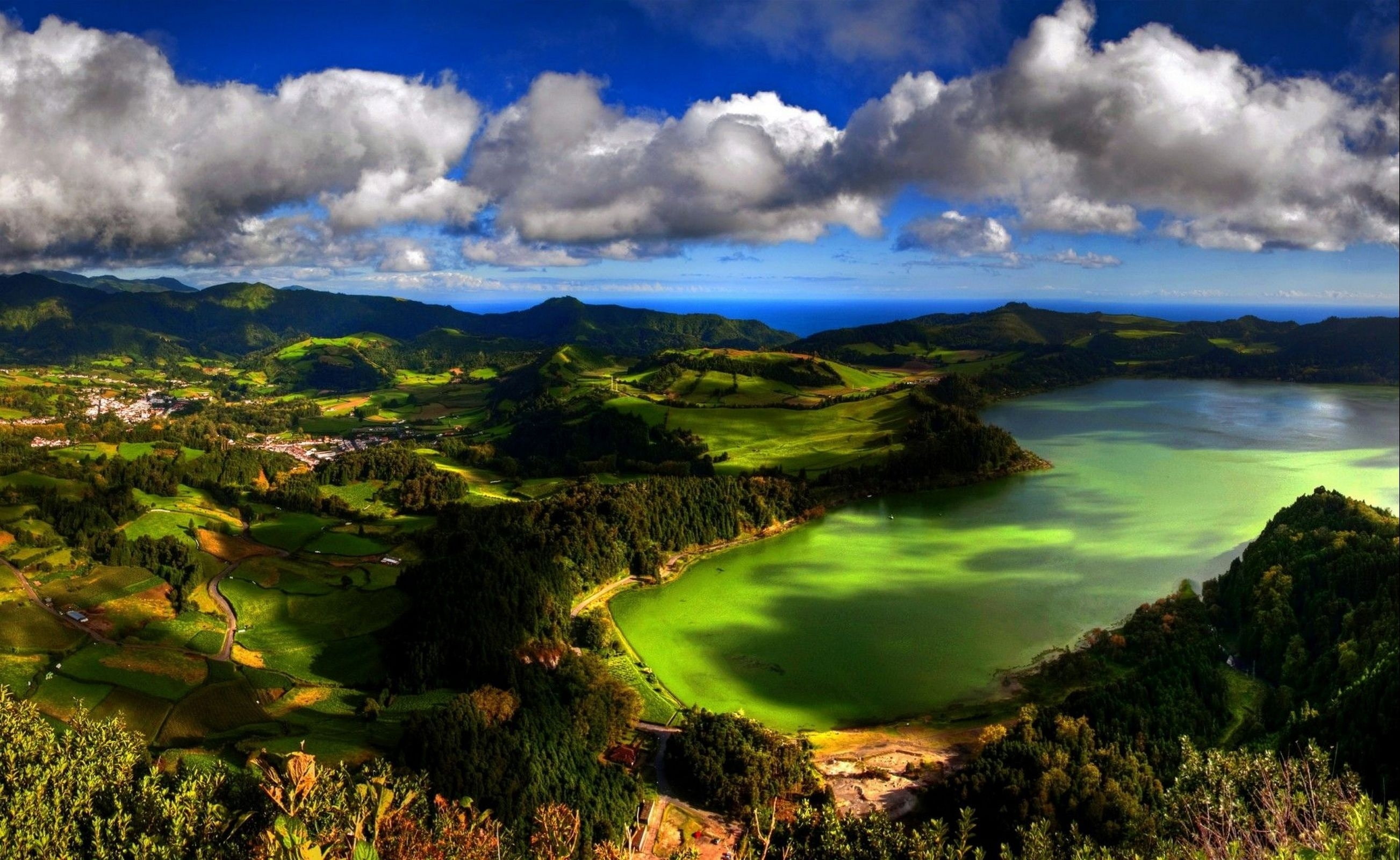 green, Azores, 2K, nature, landscape, HD Wallpaper