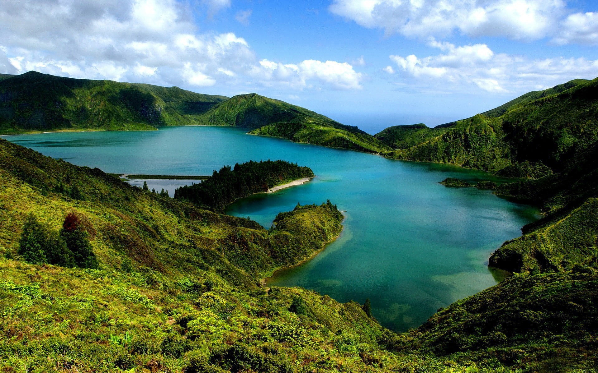 nature, Azores, landscape, lake, 1080P, HD Wallpaper