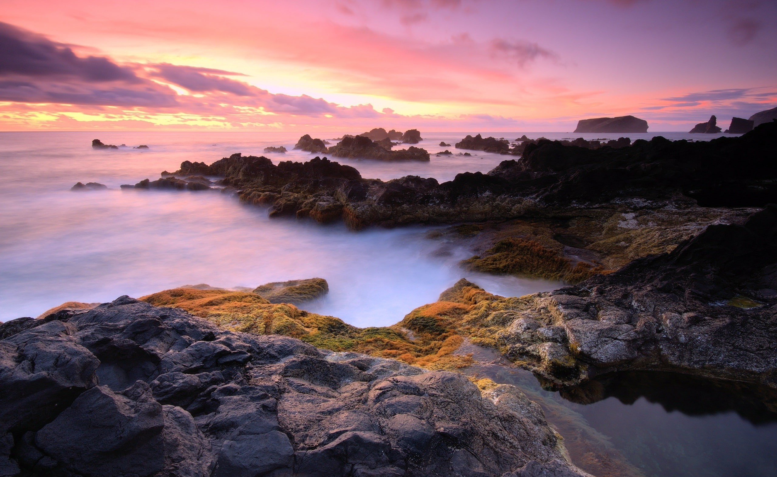 Rock Formation, nature, water, rock, photography, Portugal, landscape, Coast, sea, 1080P, Azores, HD Wallpaper