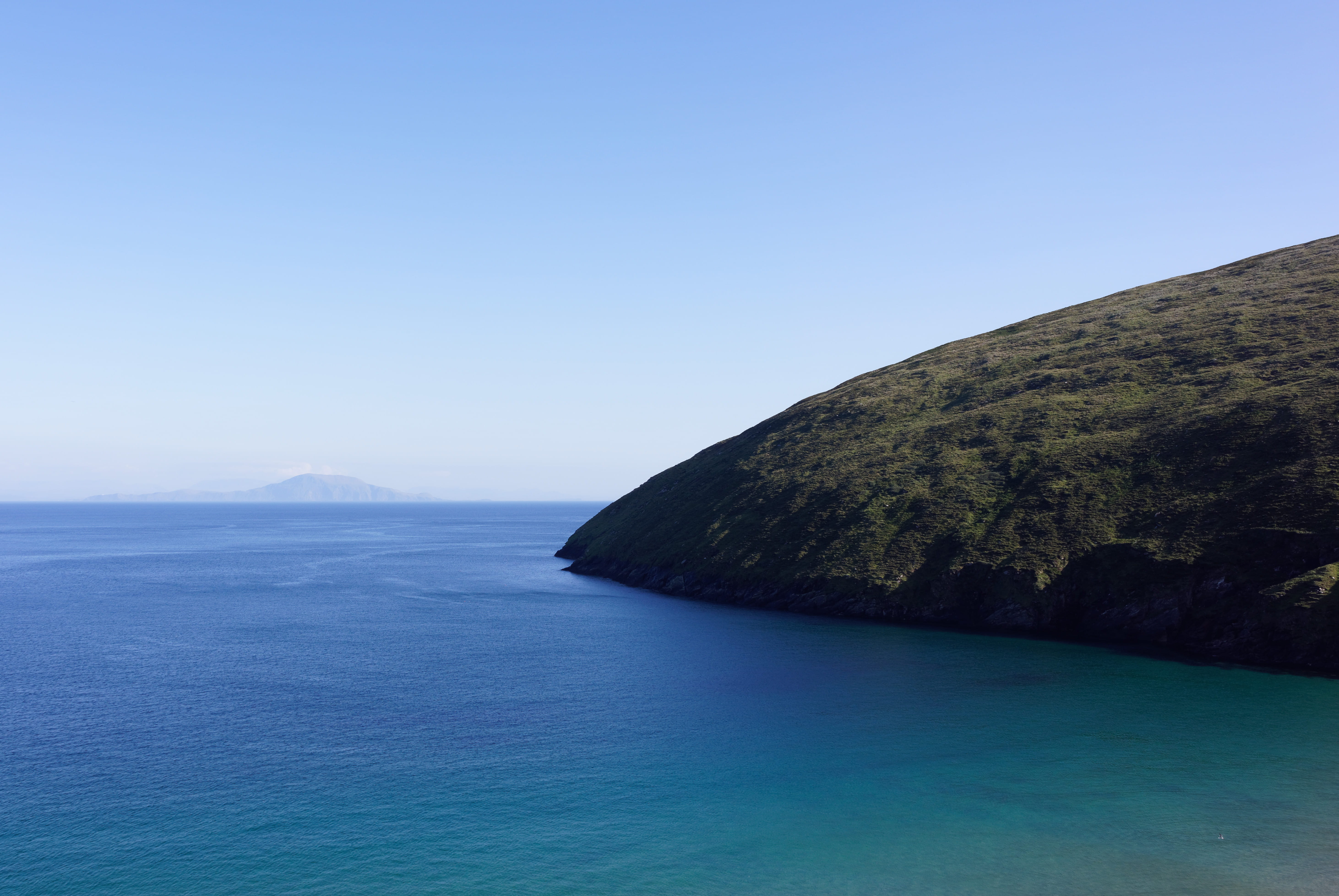 ireland, beauty in nature, non-urban scene, ocean, sky, clear sky, mountain, sea, achill island, 5K, no people, waterfront, scenics - nature, tranquil scene, HD Wallpaper