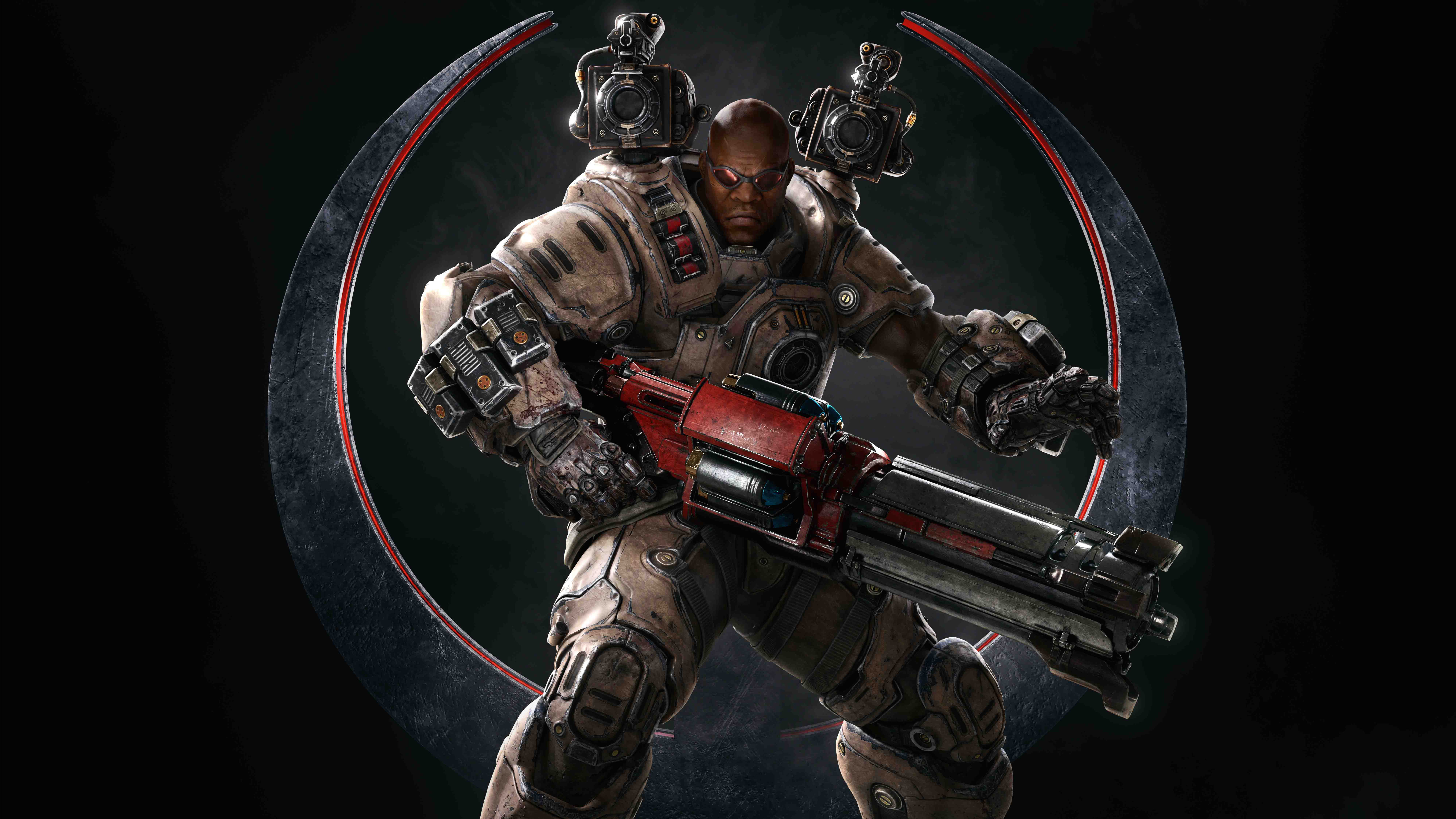 weapon, Champions, mature adult, determination, quake, holding, security, front view, aggression, adult, clothing, studio shot, wheel, skill, waist up, HD Wallpaper