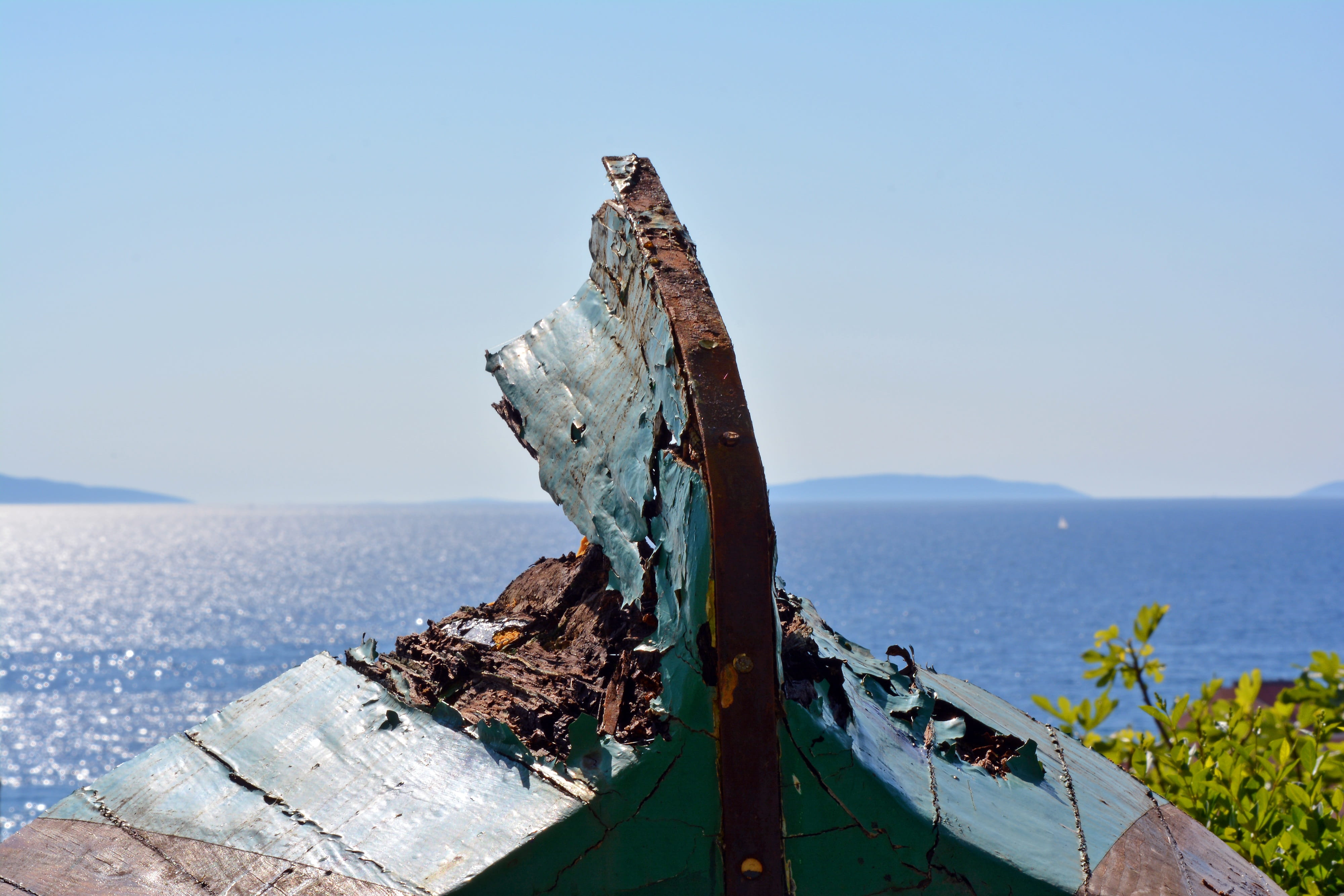 wooden boat, deterioration, scenics - nature, horizon over water, 4K, ship, beauty in nature, no people, clear sky, broken, ruin, centerboard, keel, old, HD Wallpaper